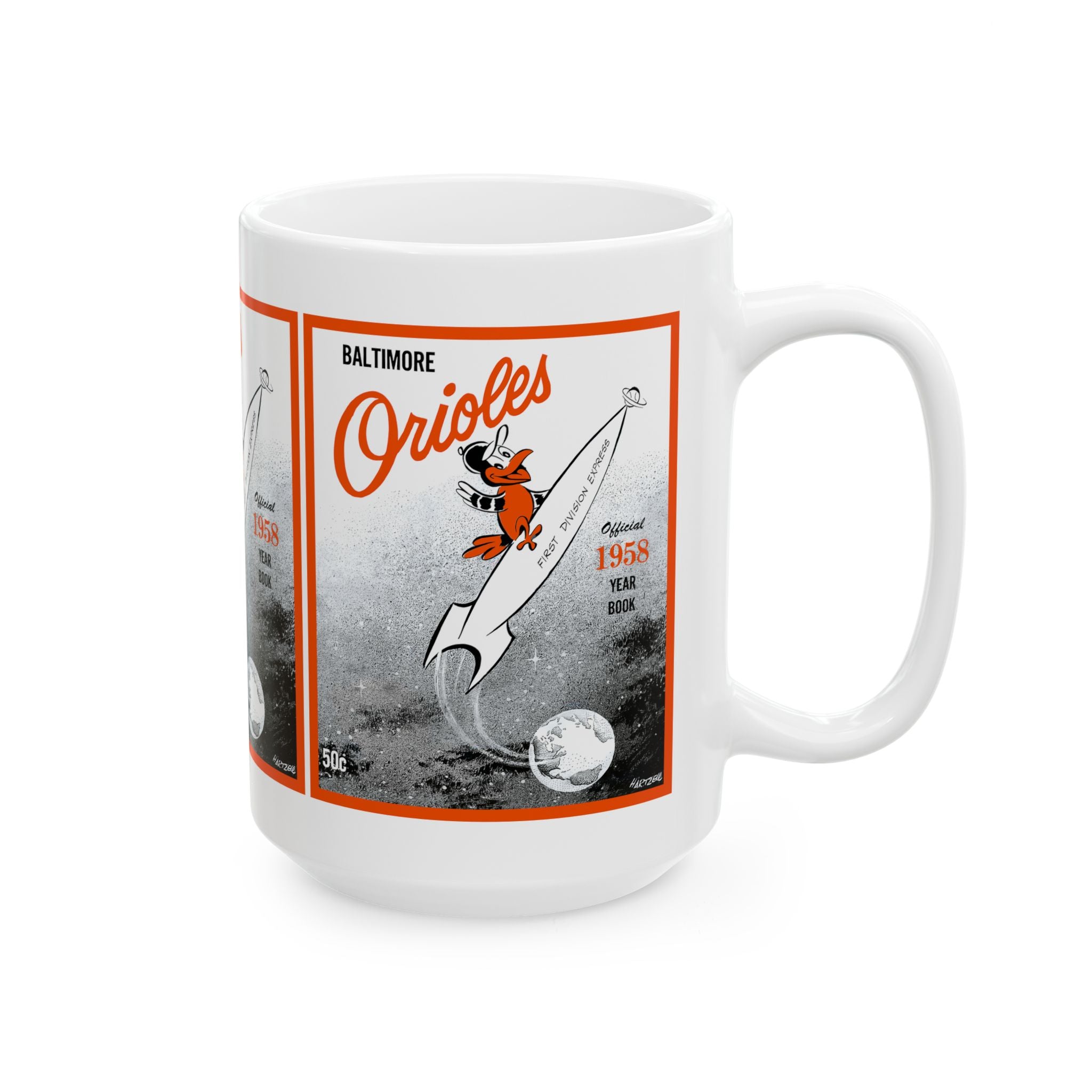 Baseball Ceramic Mug, 1958 Baltimore Baseball Decor, Sports Fan Gift, Coffee Cup, Tea Mug, Home Kitchen Decor, Baseball Lover Gift