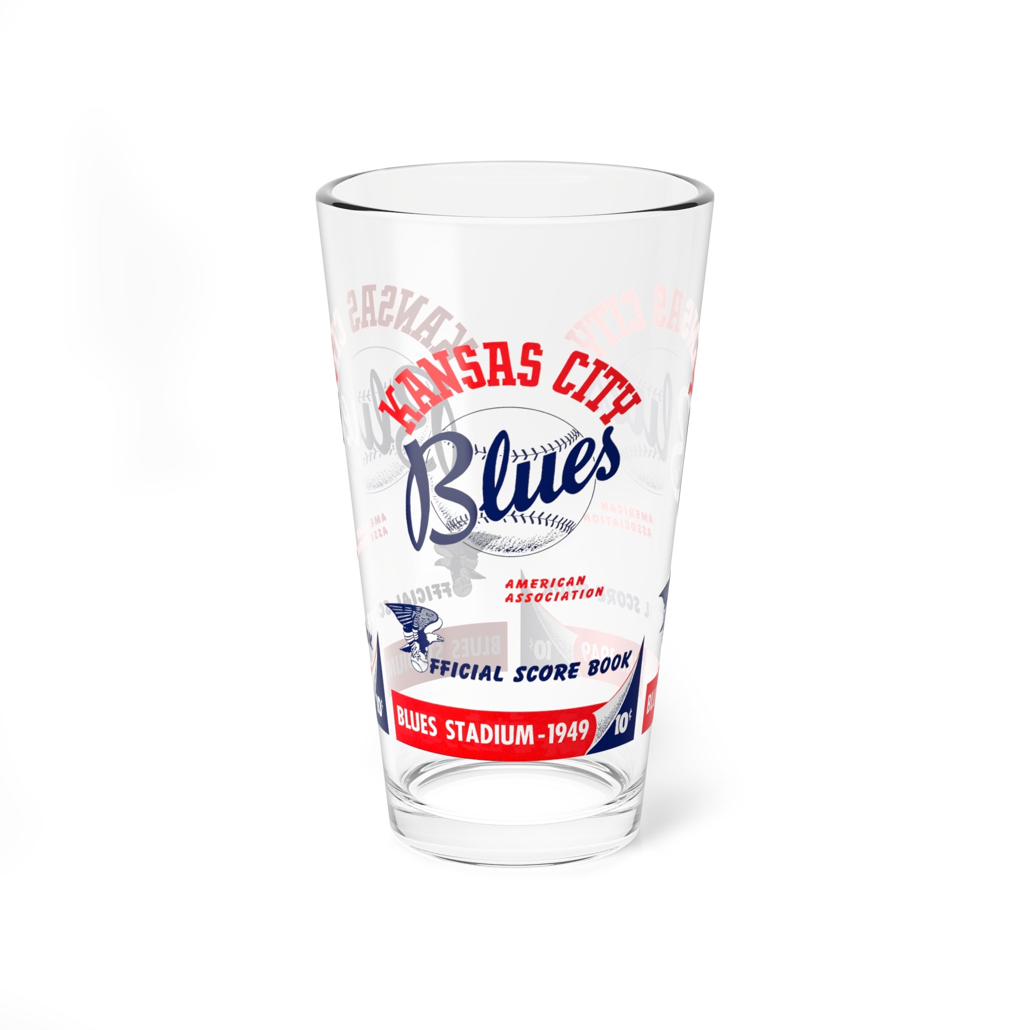 1949 Vintage Kansas City Blues Scorebook Cover-  Pint Glass, 16oz