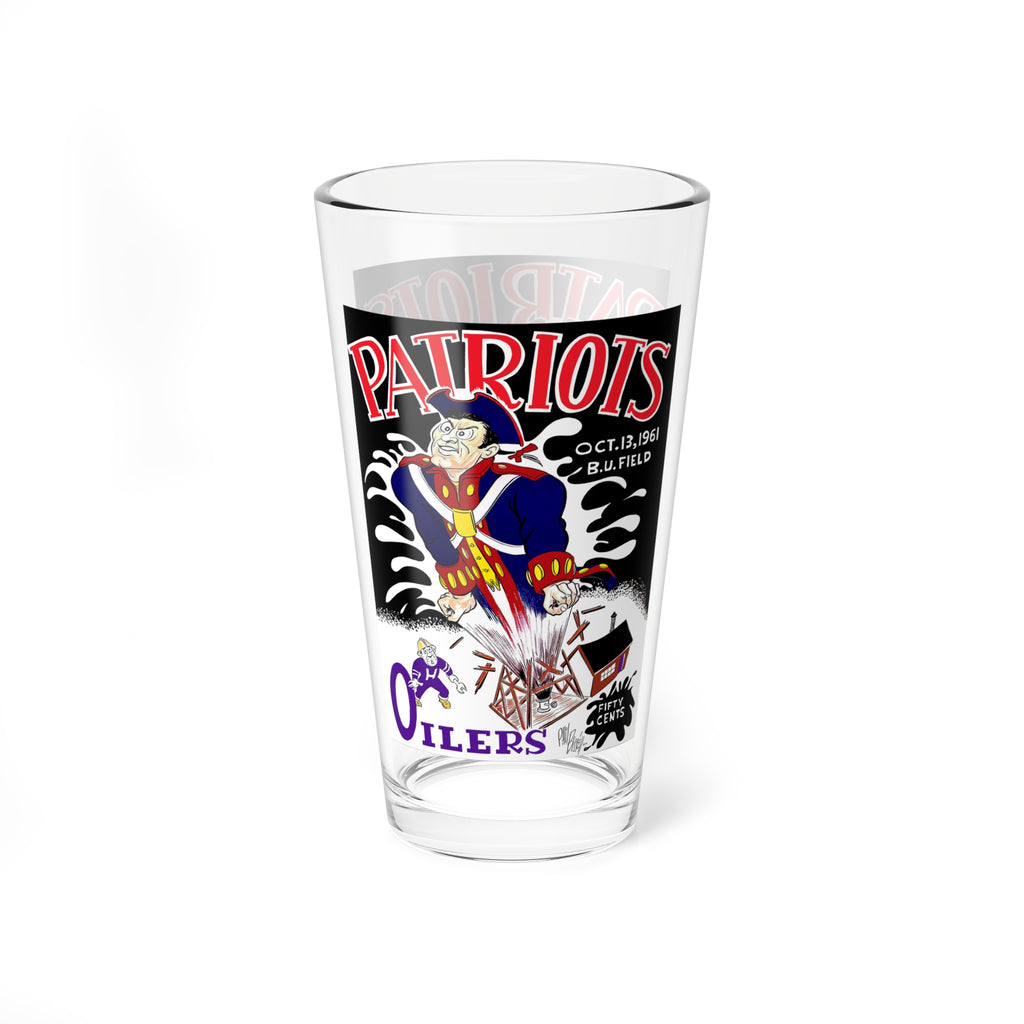 Mixing Glass, 16oz - 1961 Football Boston Patriots Houston Oilers, Sports Barware Gift, Football Fan Glassware, Football Team Memorabilia,