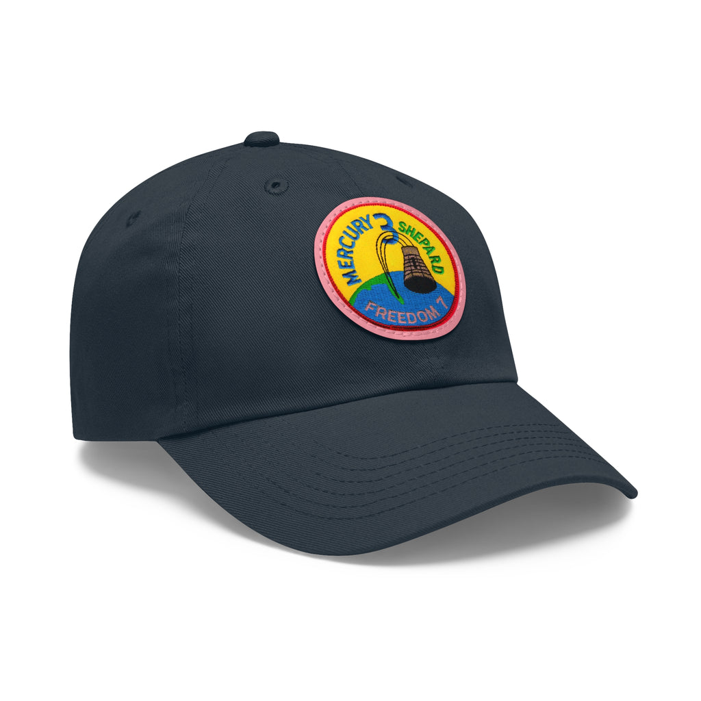 NASA Mercury 3 - Friendship 7 Flight Patch - Dad Hat with Leather Patch (Round)