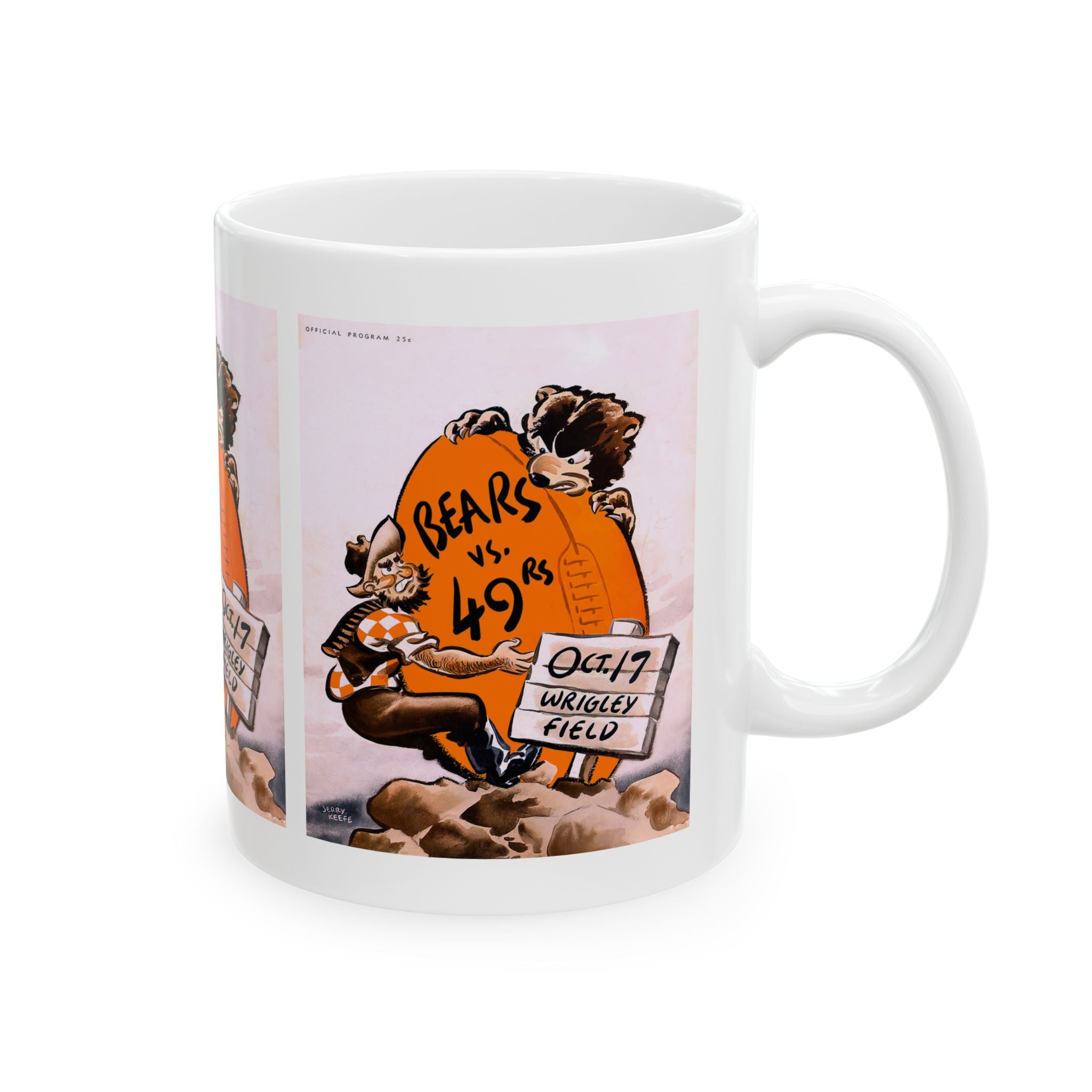 1954 Vintage San Francisco 49ers - Chicago Bears Football Program Cover  - Ceramic Mug, 11oz