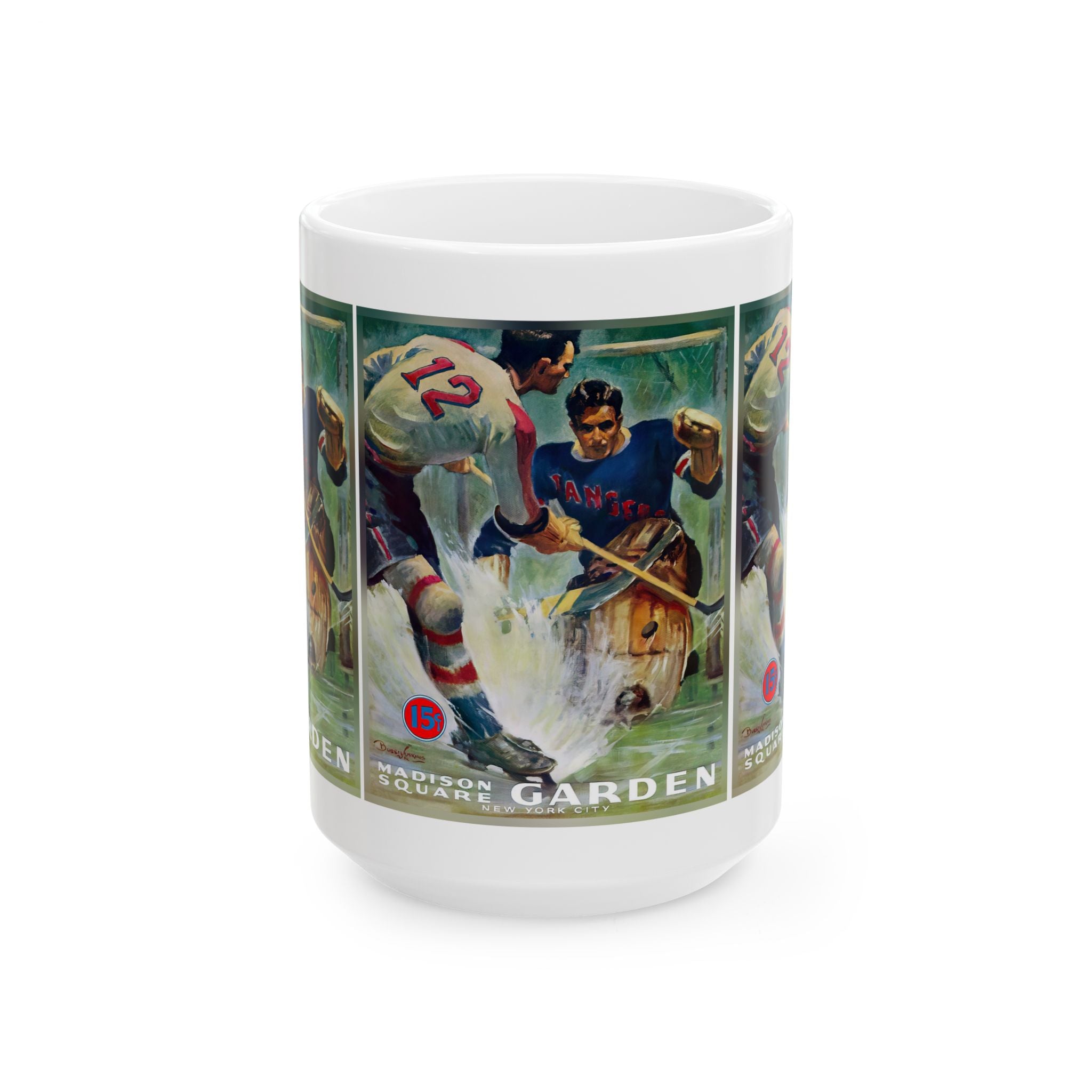 1940-1941 Vintage New York Americans - New York Rangers Hockey Program Cover - Ceramic Mug, 11oz, 15oz