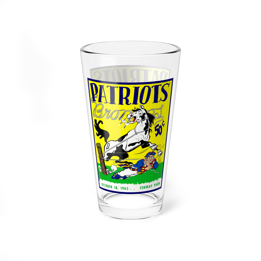 1963 Football Boston Patriots - Denver Broncos Vintage 16oz Mixing Glass