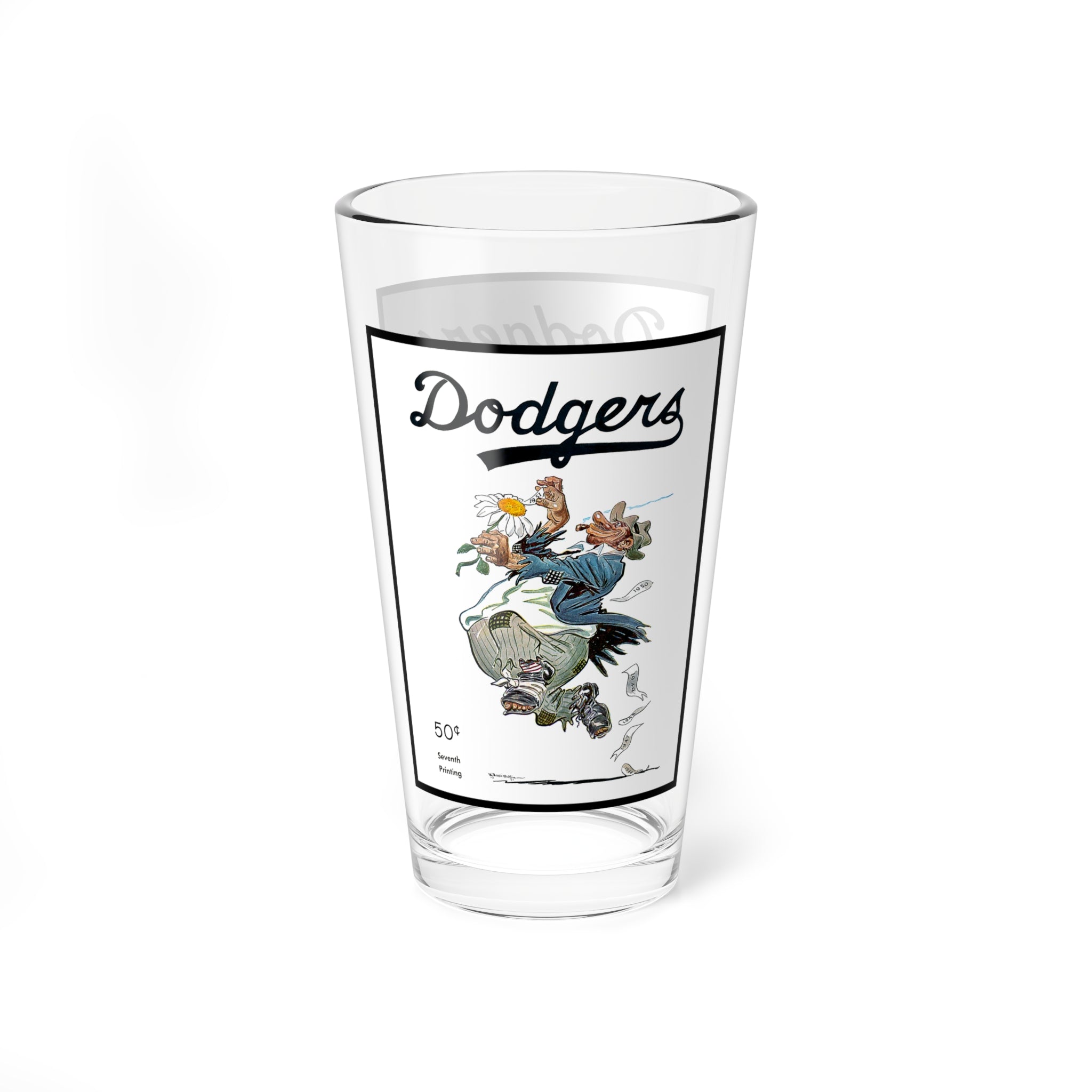 Mixing Glass, 16oz - 1951 Baseball Brooklyn Dodgers, Sports Barware, Cocktail Tumbler, Gift for Baseball Fan, Vintage Baseball Decor, Team