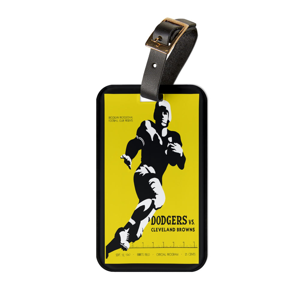 Vintage 1947 Football Brooklyn Dodgers vs Cleveland Browns Luggage Tag