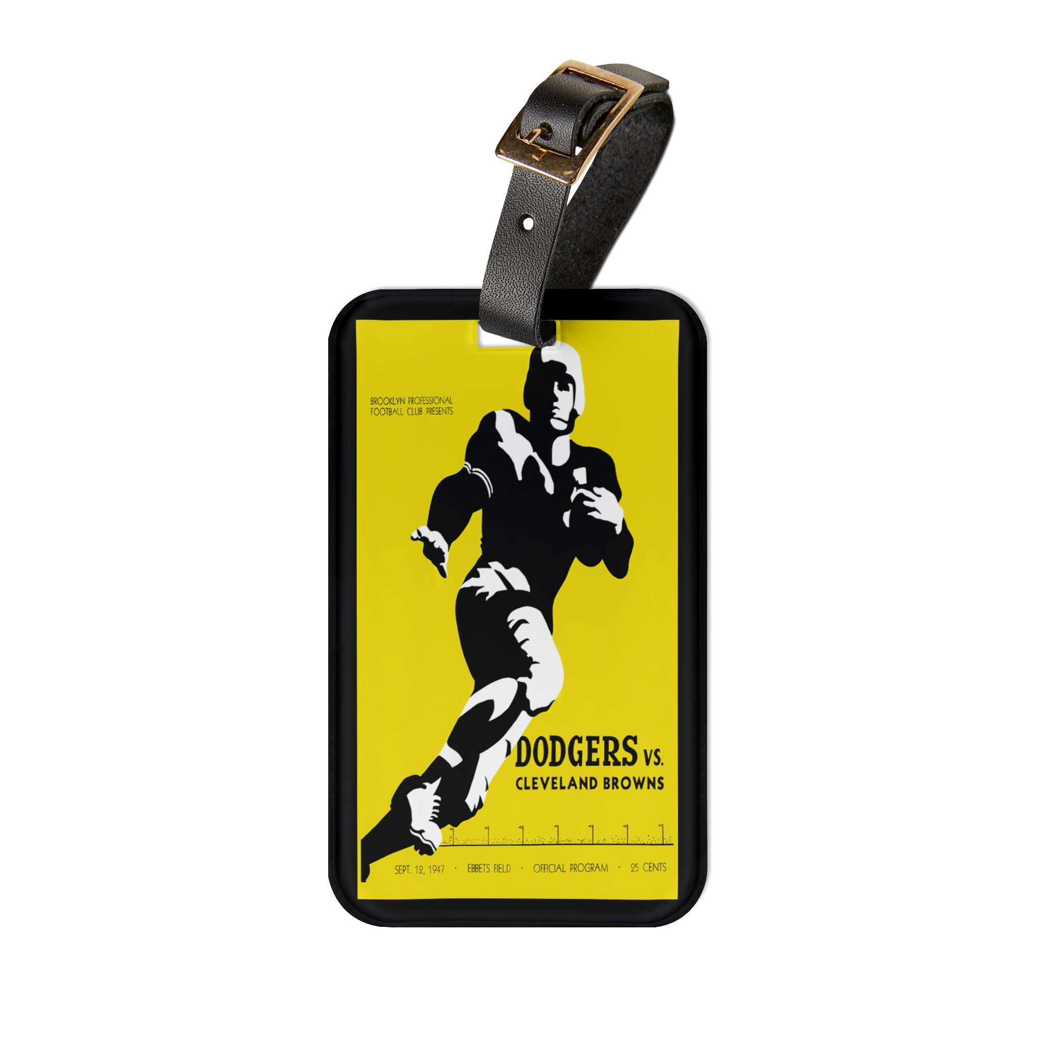 Vintage 1947 Football Brooklyn Dodgers vs Cleveland Browns Luggage Tag