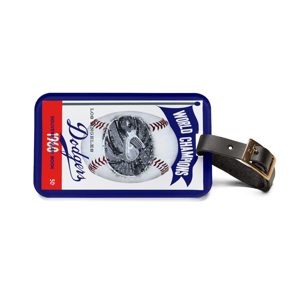 1960 Dodgers World Champions Baseball Luggage Tag — Vintage Yearbook