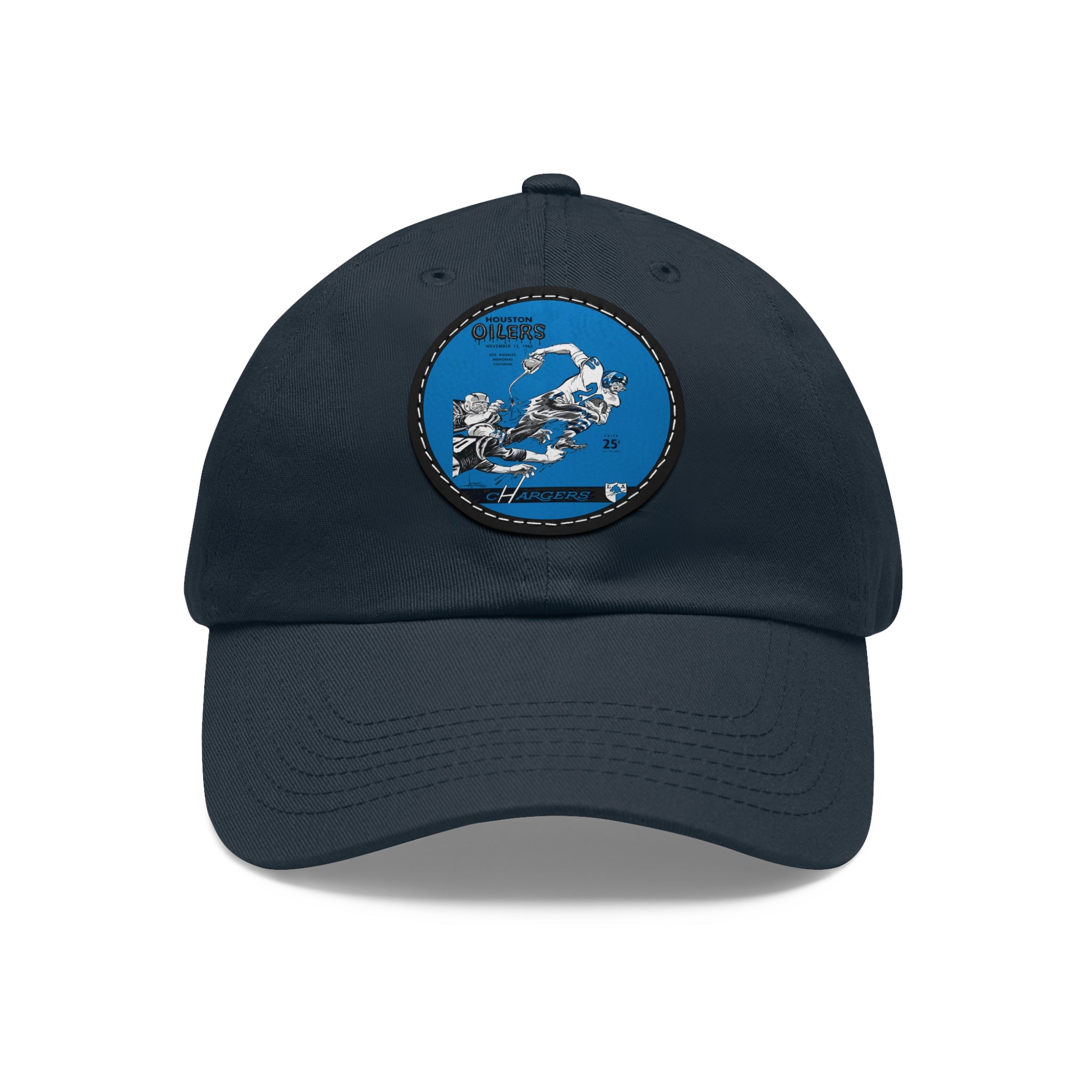 Dad Hat, Vintage Football Team, Leather Patch Cap, Retro Sports Merch, Football Fan Gift, 60s Los Angeles Chargers, Houston Oilers