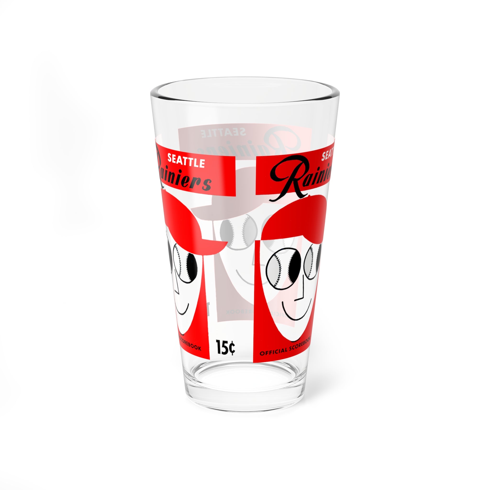 1955 Seattle Rainiers Baseball Program Cover -  Pint Glass, 16oz