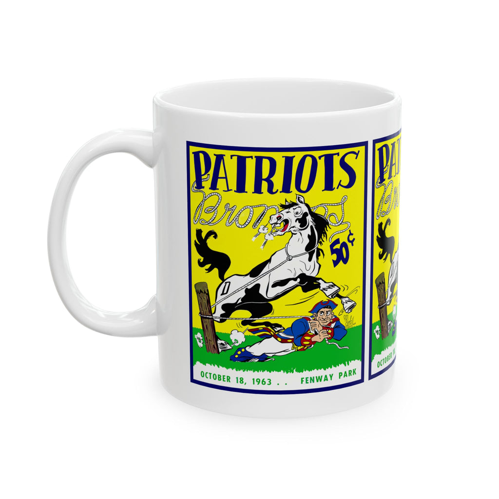 1963 Football Boston Patriots - Denver Broncos Vintage Game Program Ceramic Mug (11oz/15oz)