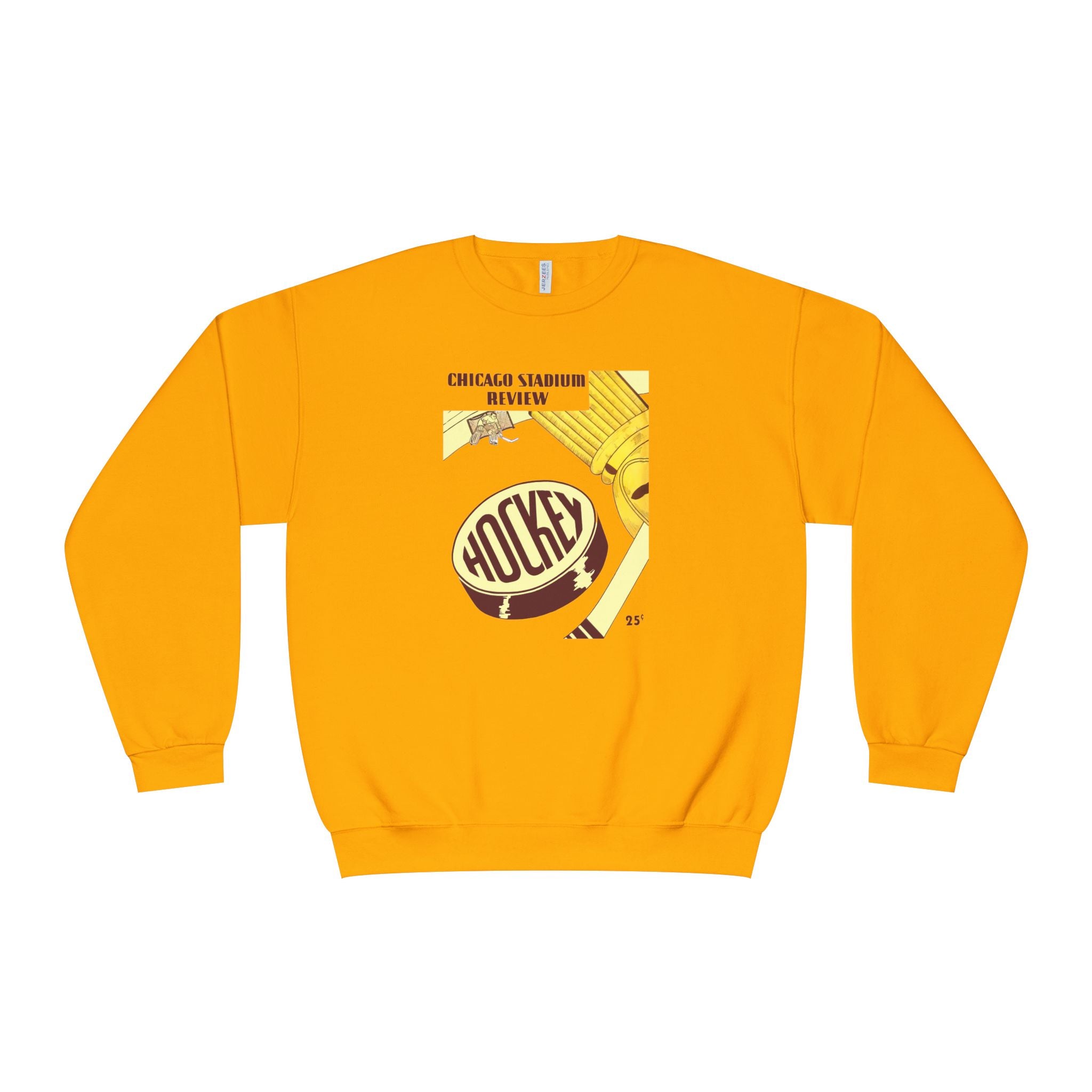 1947-1948 Vintage Chicago Black Hawks Hockey Program Cover  -  NuBlend® Crewneck Sweatshirt