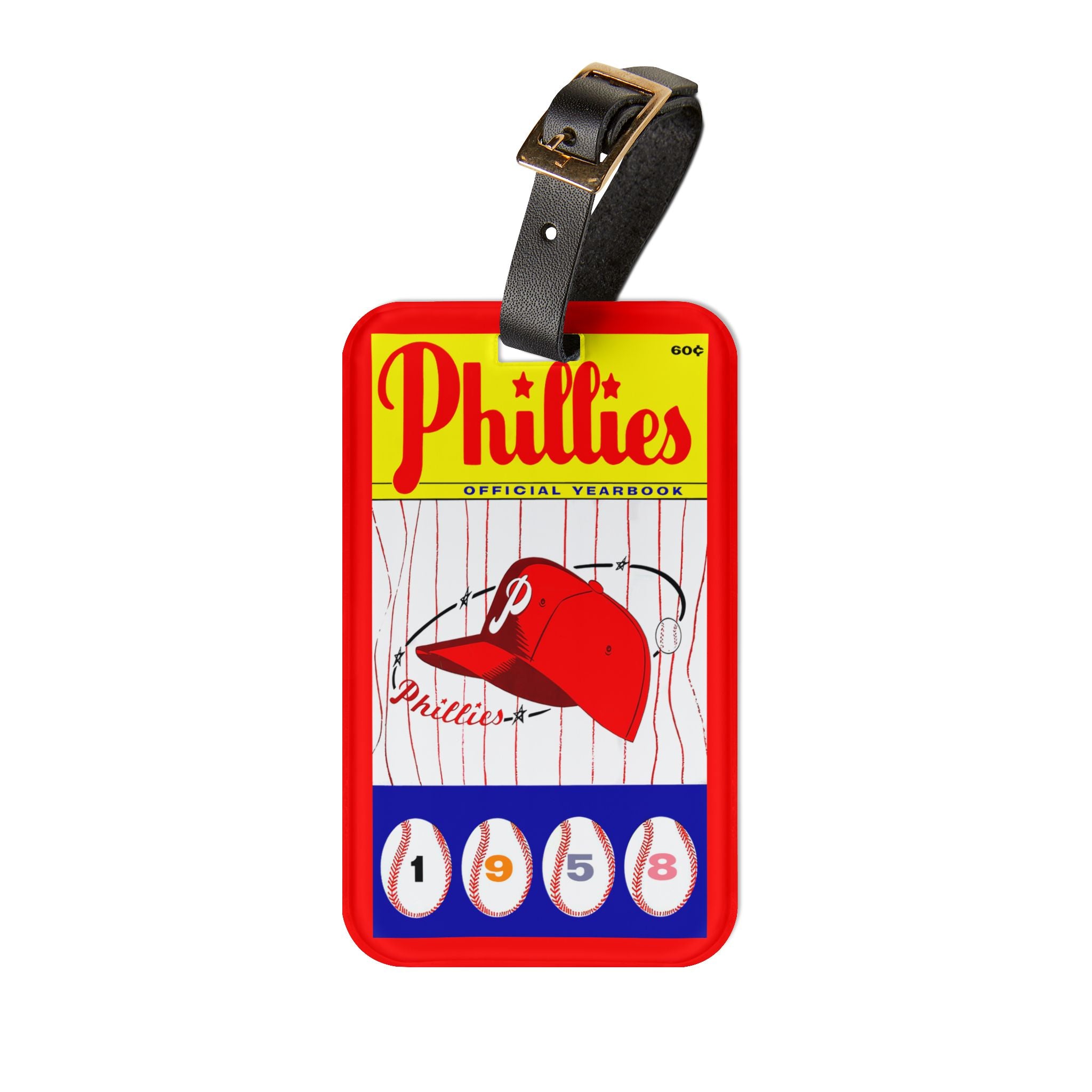 1958 Baseball Philadelphia Luggage Tag | Vintage Philly Sports Travel Accessory