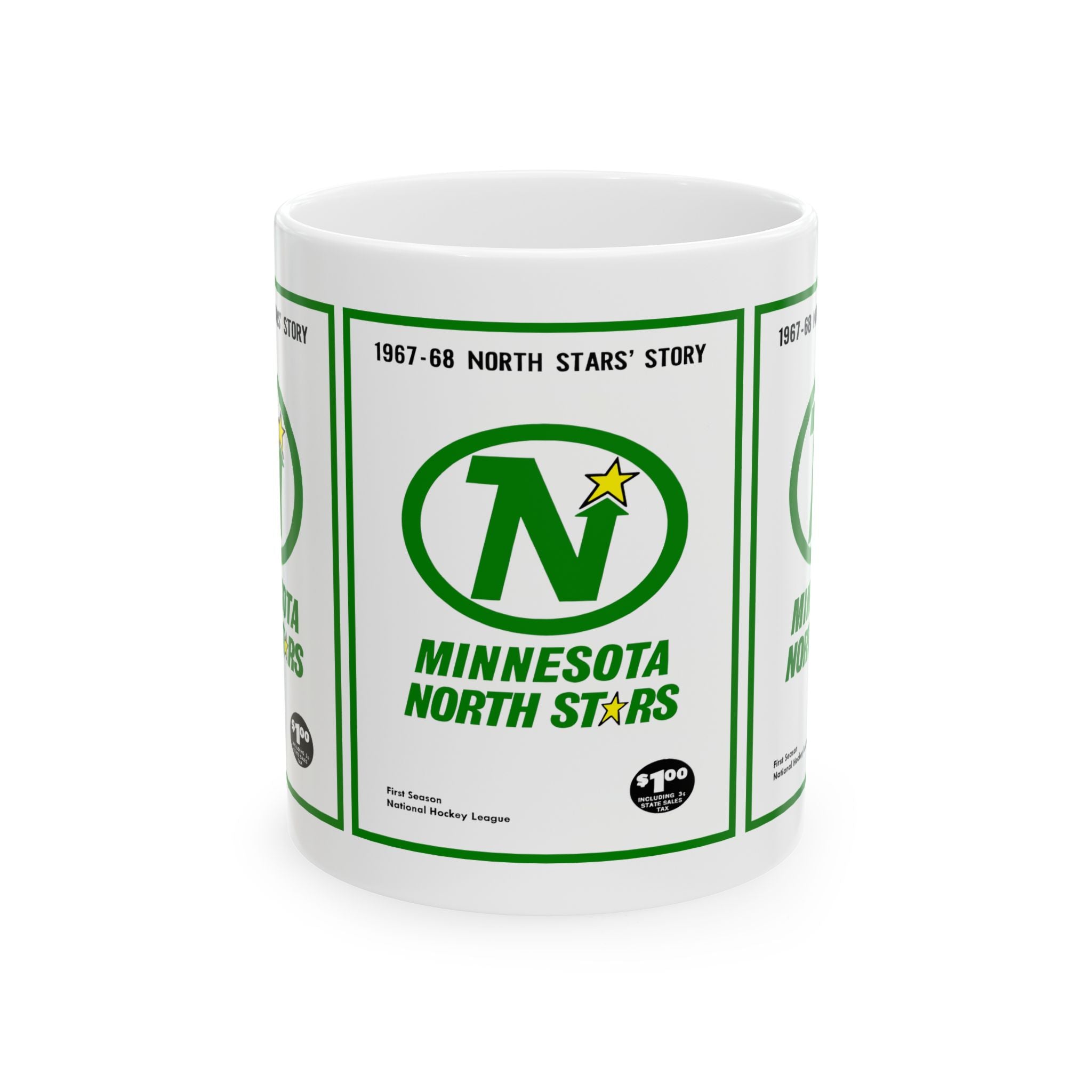 Vintage Minnesota North Stars Hockey Ceramic Mug, Hockey Team Logo Cup, Hockey Fan Gift, Sports Memorabilia, Hockey Lover Present