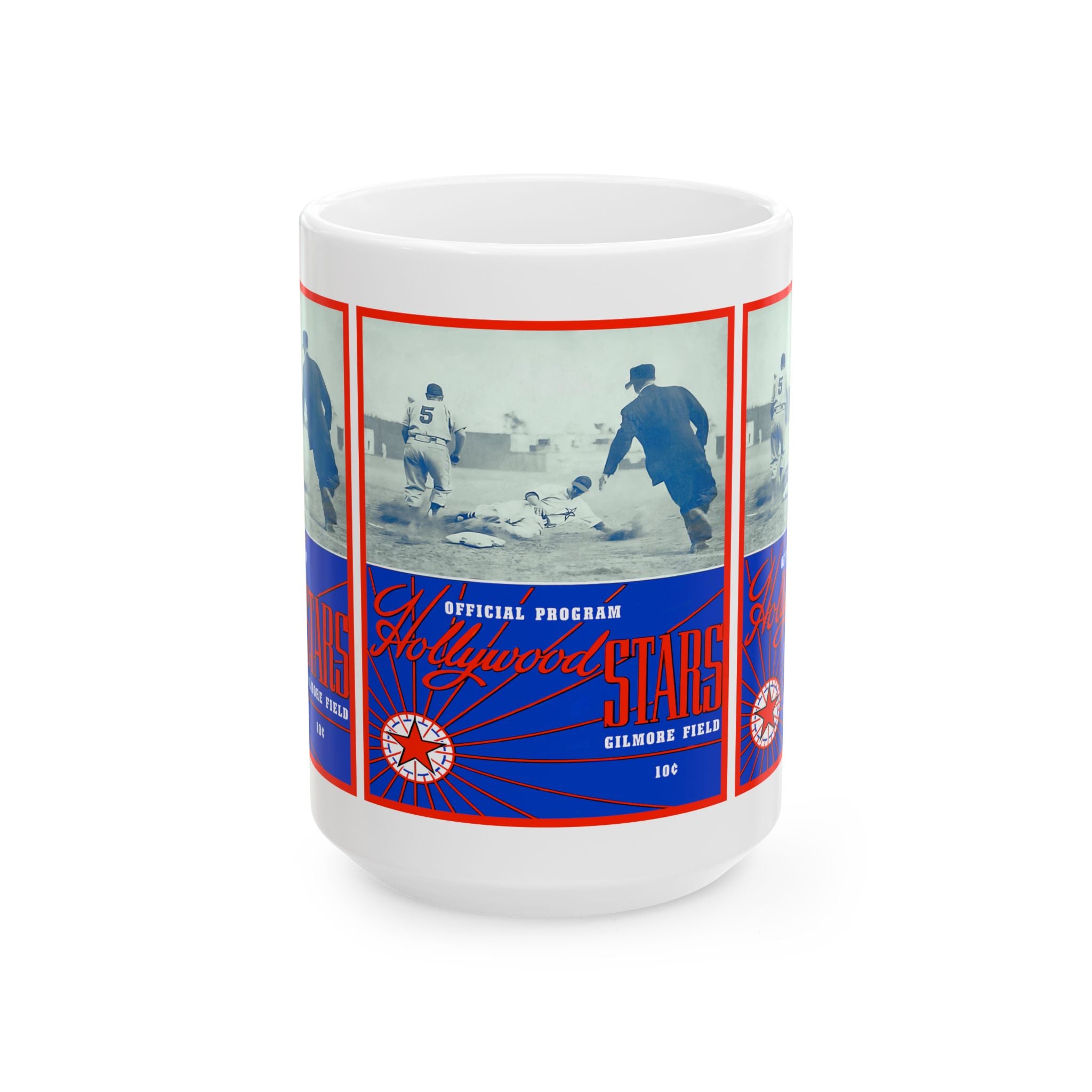 Vintage 1947 Baseball Hollywood Stars-Pacific Coast League Ceramic Mug, Retro Sports Fan Gift, Coffee Cup, Tea Mug, Office Desk Decoration,