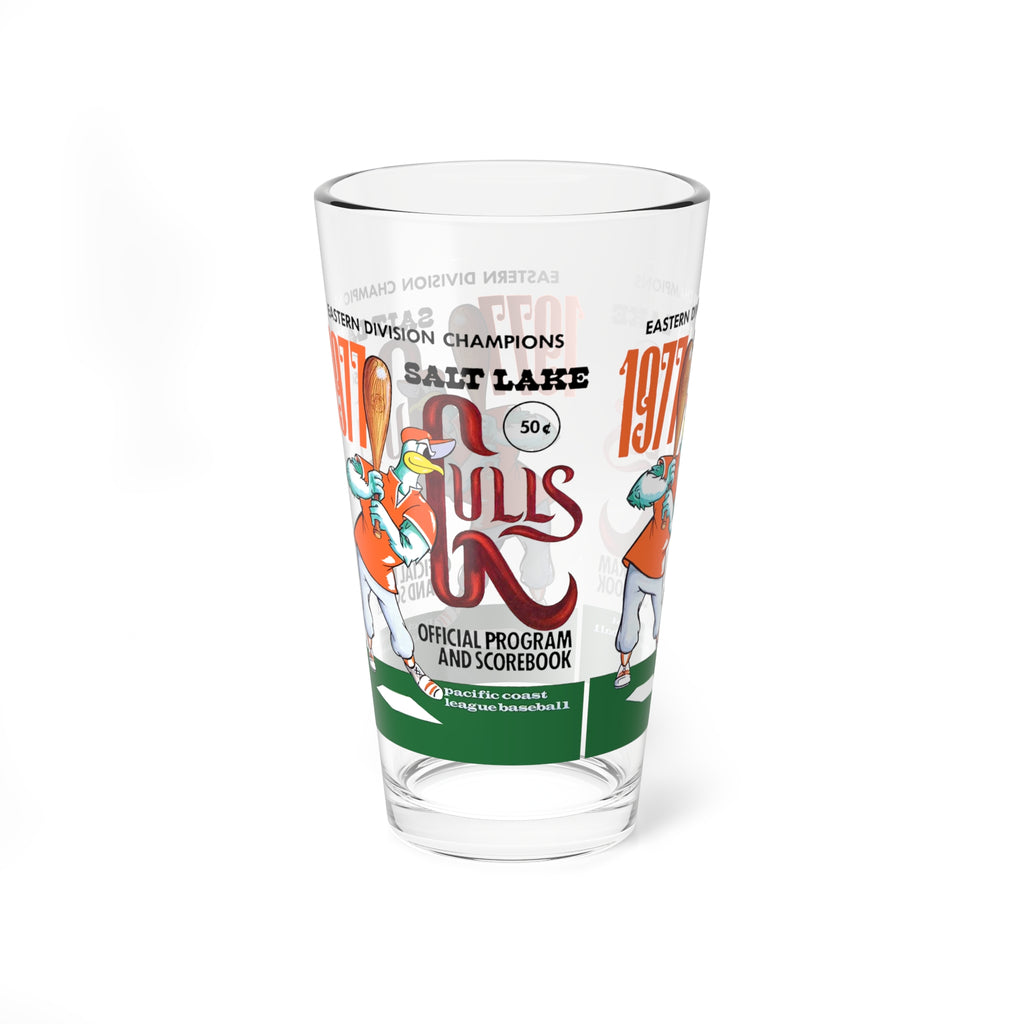 1977 Vintage Salt Lake City Gulls Baseball Program Cover -  Pint Glass, 16oz