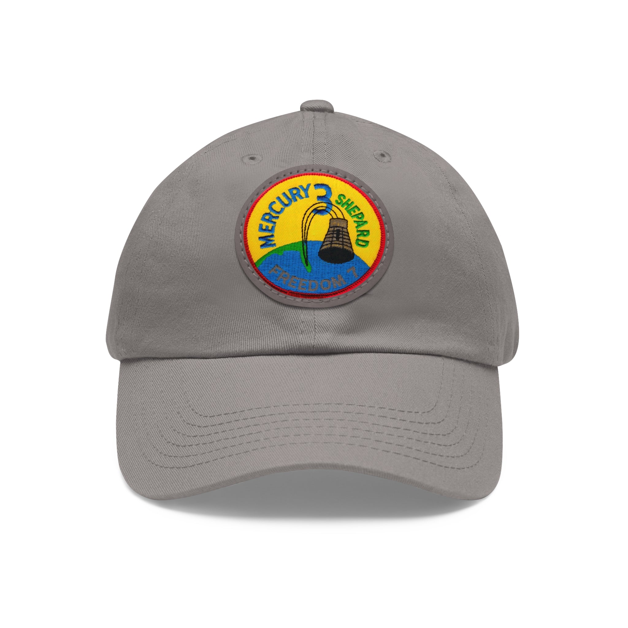 NASA Mercury 3 - Friendship 7 Flight Patch - Dad Hat with Leather Patch (Round)