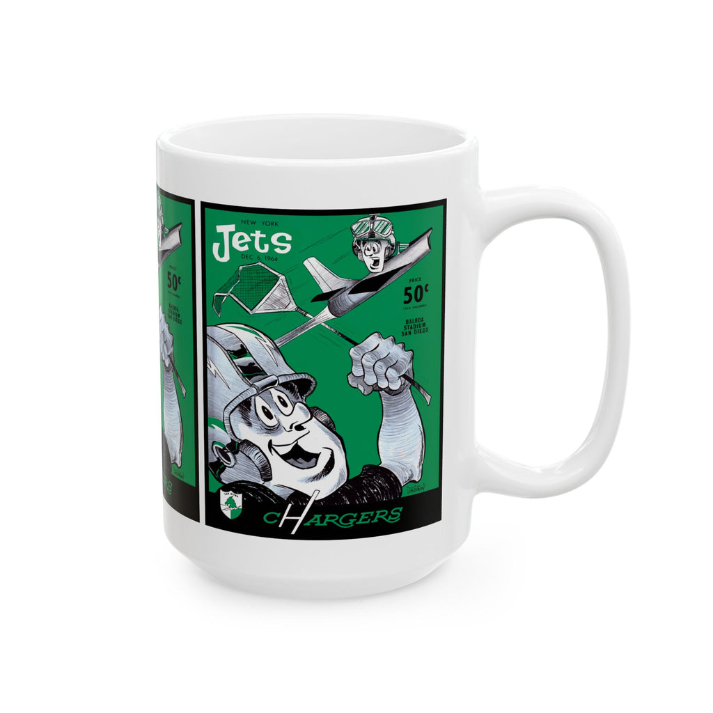 1964 Jets vs Chargers Football Retro Mug | Ceramic Coffee Cup, 11 oz and 15 oz