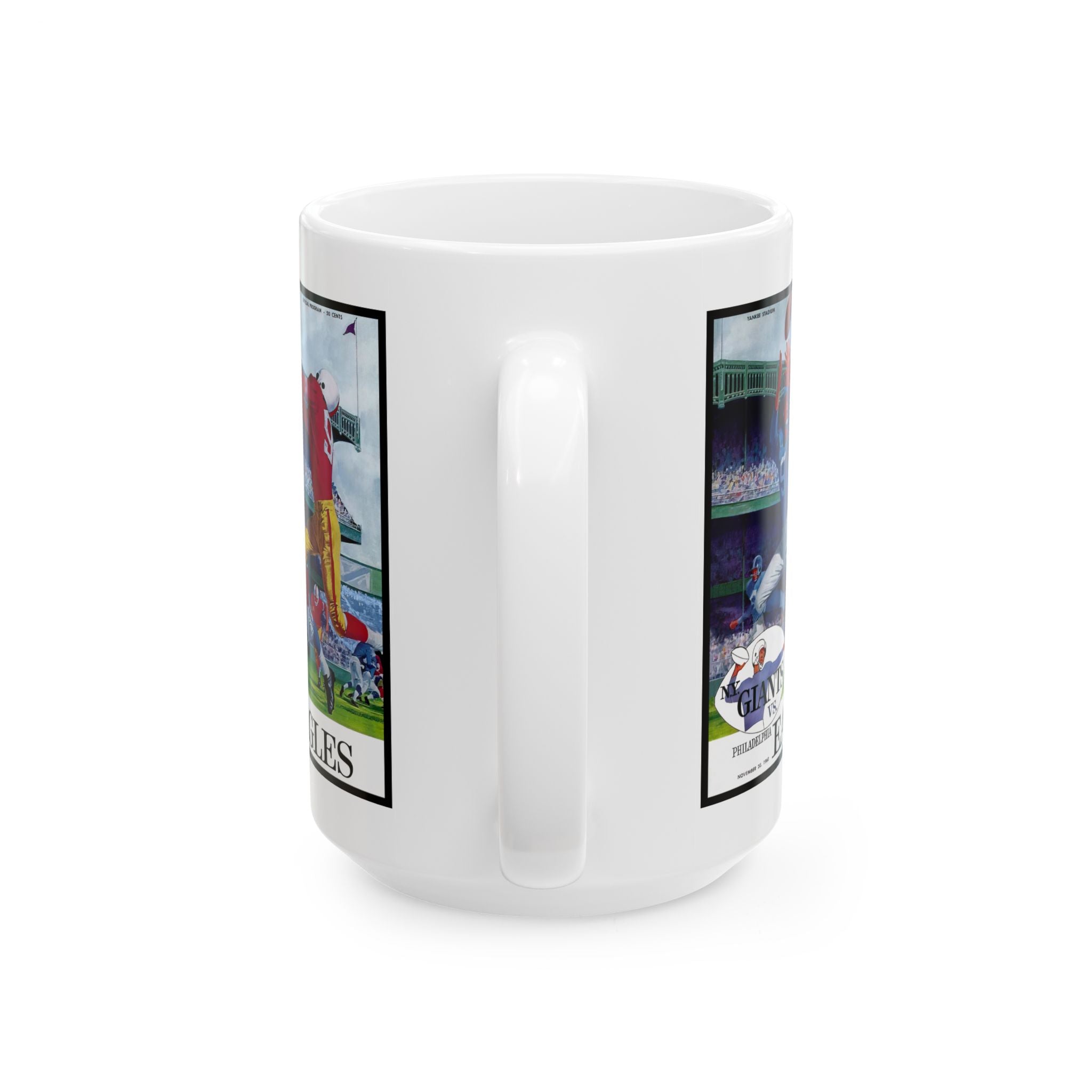 Football Ceramic Mug, 1960 New York Giants Philadelphia Eagles Fan Gift, Sports Coffee Cup, Team Spirit, Game Day Drinkware, Memorabilia