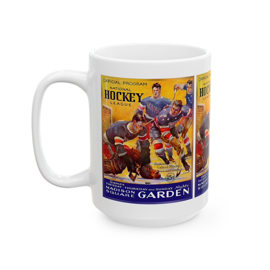 Retro Hockey Ceramic Mug, 1935-1936 New York Americans Sports Fan Gift Cup, Coffee Tea Drinkware, NHL Team History Memorabilia, Hockey Lover