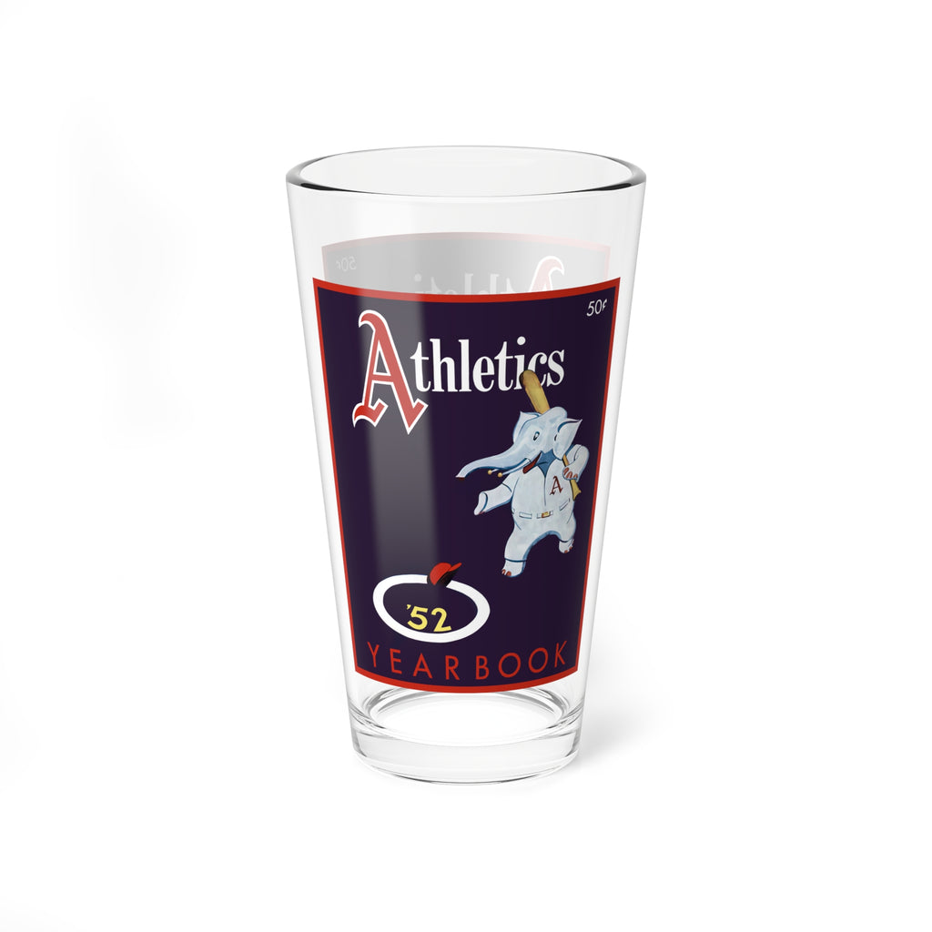 Mixing Glass, 16oz - Vintage 1952 Baseball Philadelphia Athletics Yearbook Design, Cocktail Shaker, Barware, Gift Idea, Sports Memorabilia,