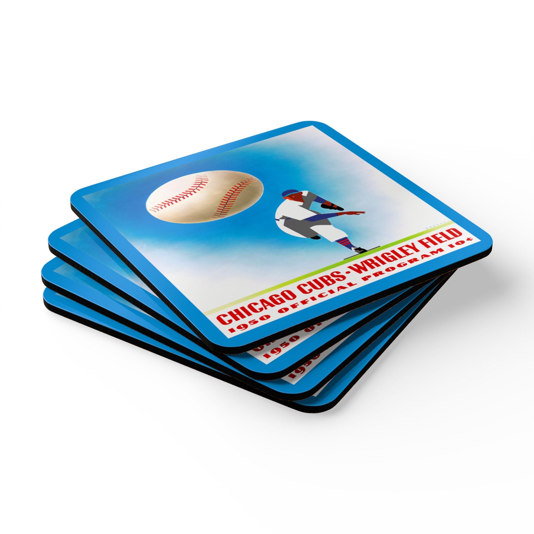 Baseball 1950 Chicago Cubs Coaster Memorabilia, Sports Coaster, Sports Fan Gift, Baseball Collectibles, Kitchen Decor