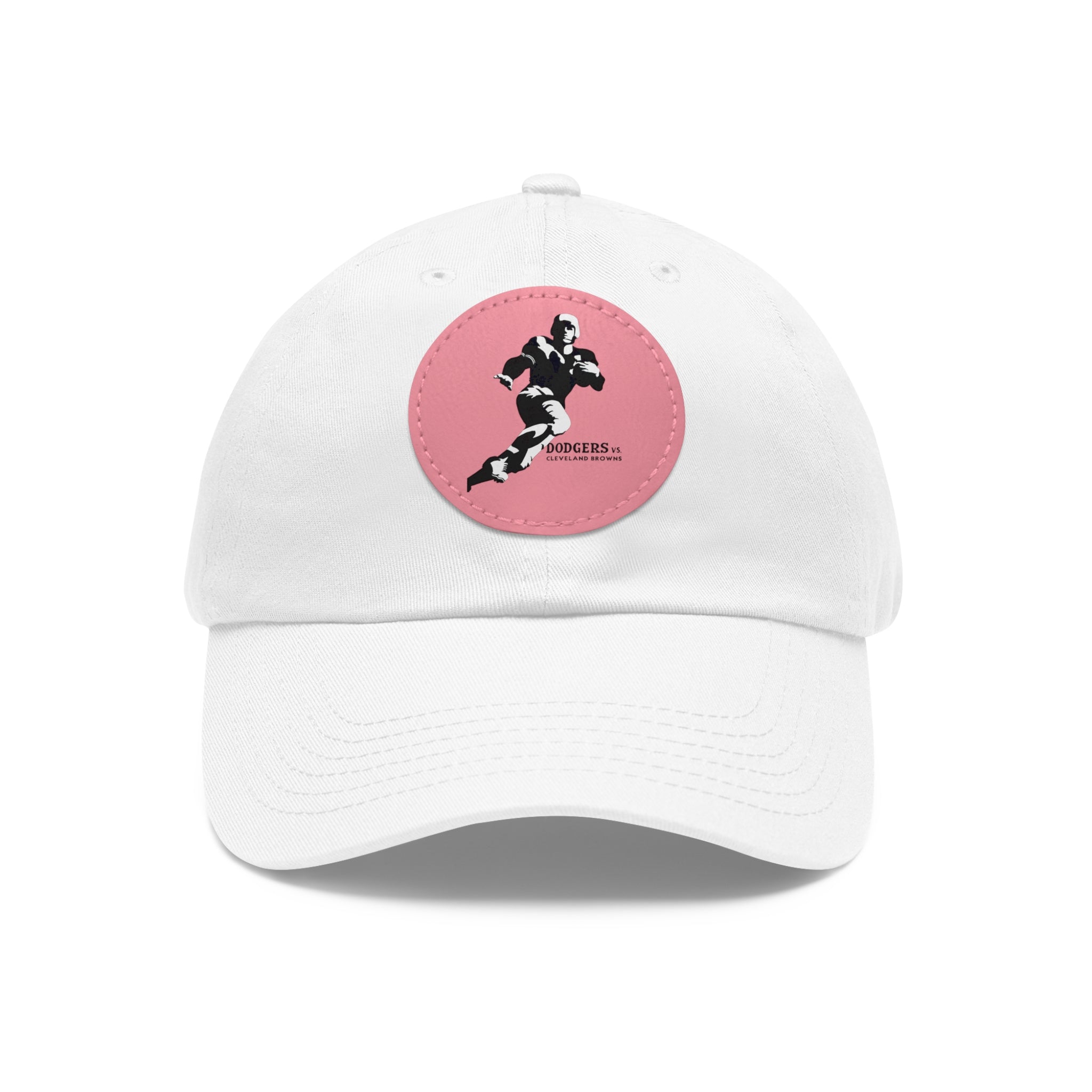 1947 Vintage Brooklyn Dodgers - Cleveland Browns Football - Dad Hat with Leather Patch (Round)
