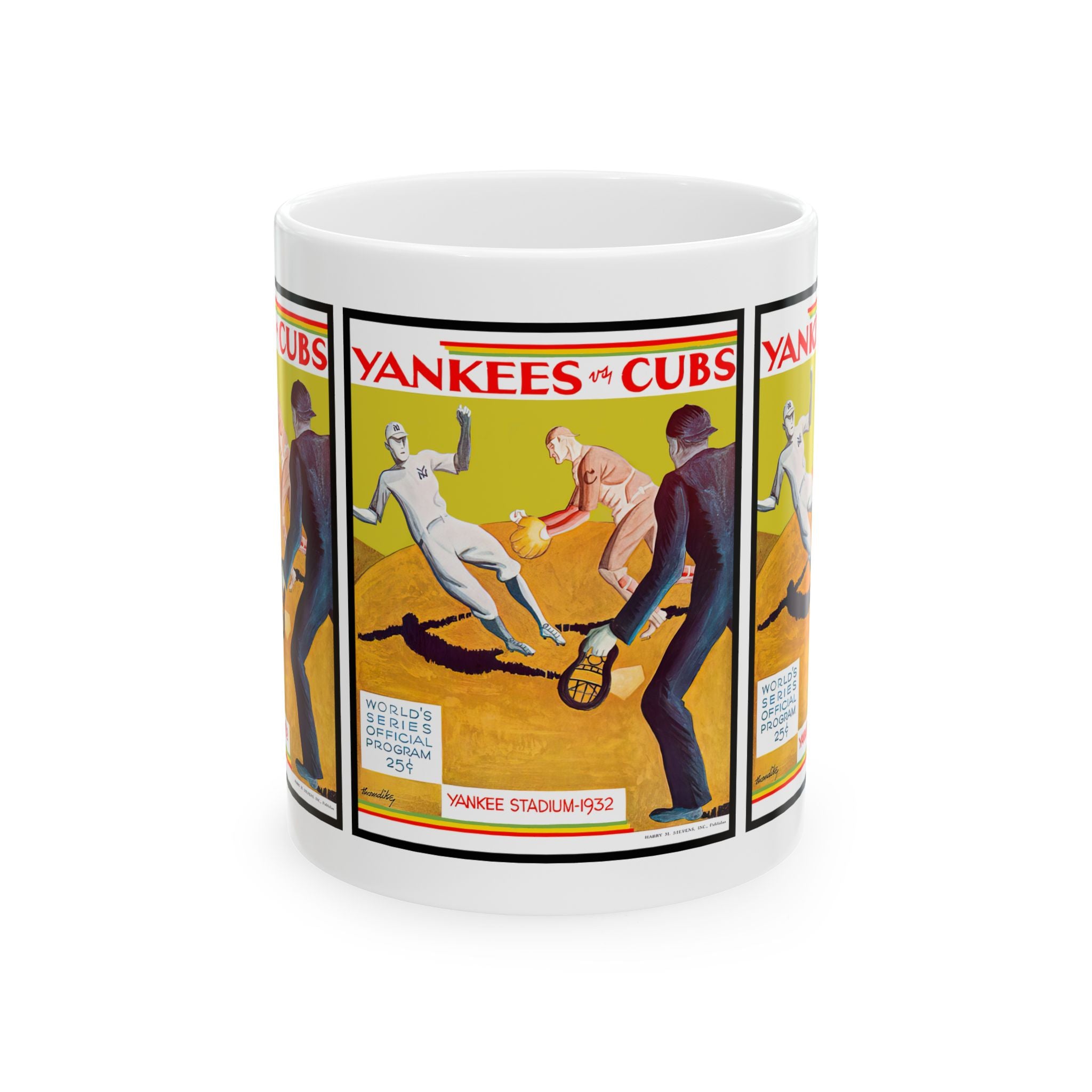 Vintage Baseball World Series Ceramic Mug, Sports Fan Gift, 11oz Cup, 1932 Yankees Cubs Memorabilia, Coffee Tea Mug