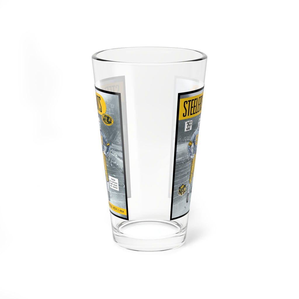 1954 Football Giants vs Steelers Mixing Glass, 16oz — Vintage Game Night Bar Glass