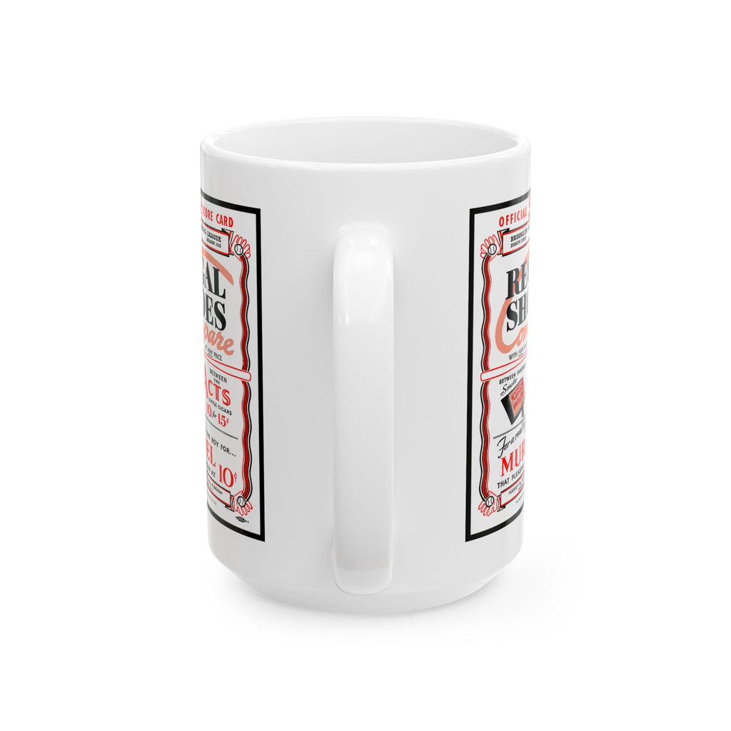 Vintage 1938 Brooklyn Dodgers Program Cover - Regal Shoes Ceramic Mug (11oz, 15oz) - Coffee Cup