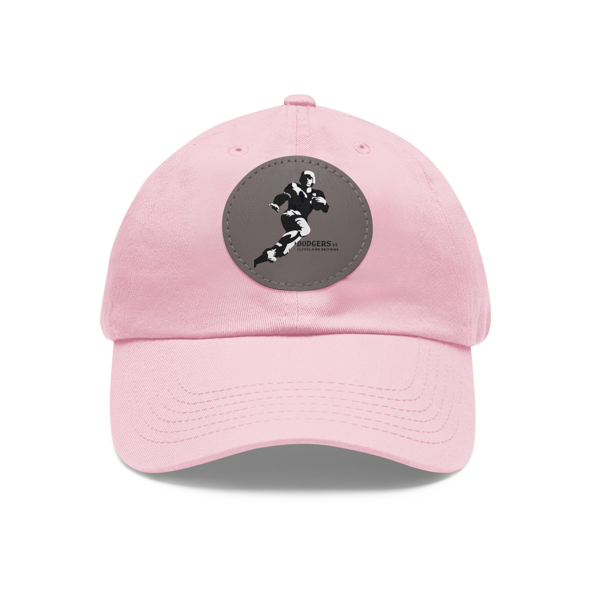 1947 Vintage Brooklyn Dodgers - Cleveland Browns Football - Dad Hat with Leather Patch (Round)
