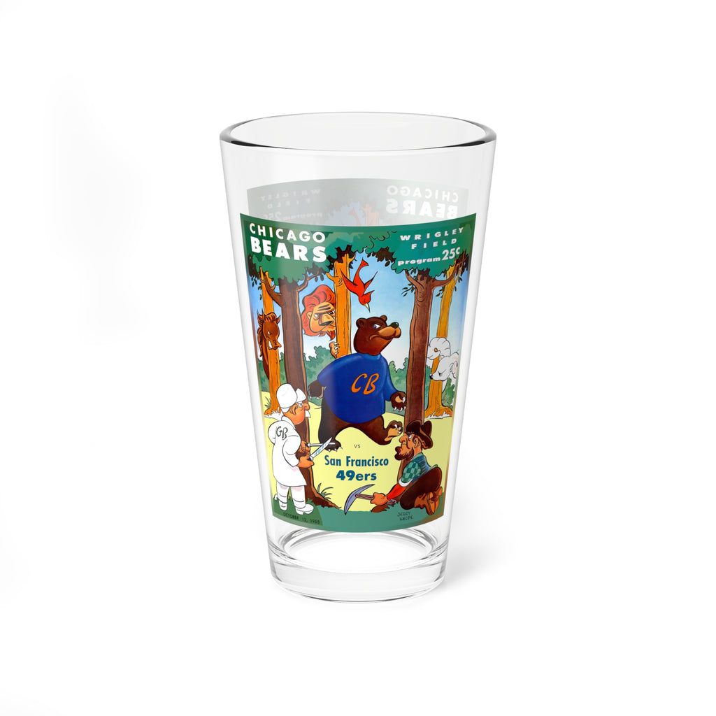 1958 Football Bears vs 49ers Football Mixing Glass, 16oz