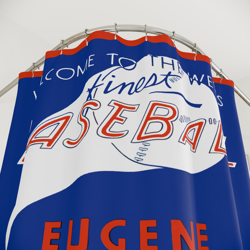 1950 Vintage Eugene Larks Far West League Baseball Shower Curtain