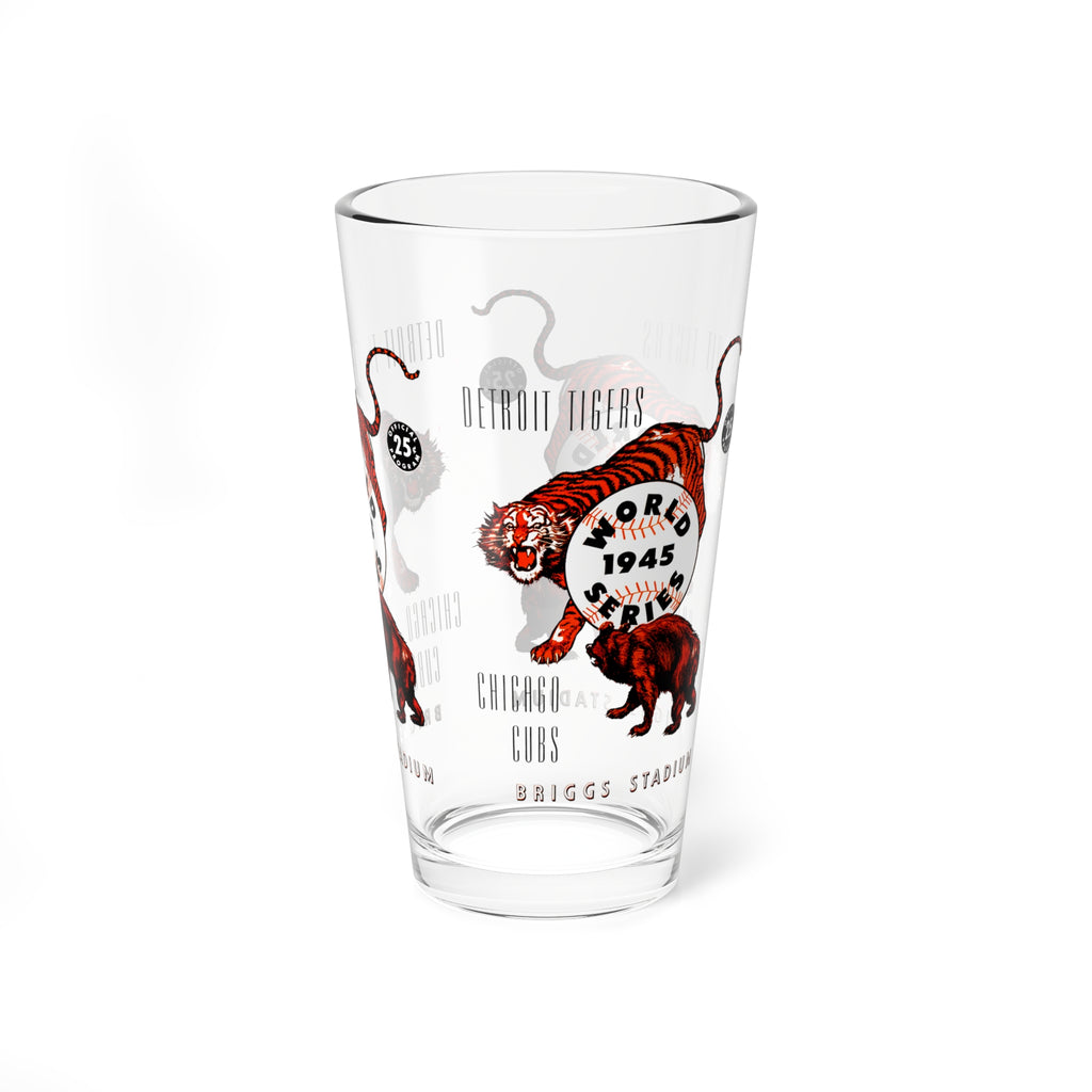 1945 Vintage Detroit Tigers - Chicago Cubs World Series Program Cover  -  Pint Glass, 16oz