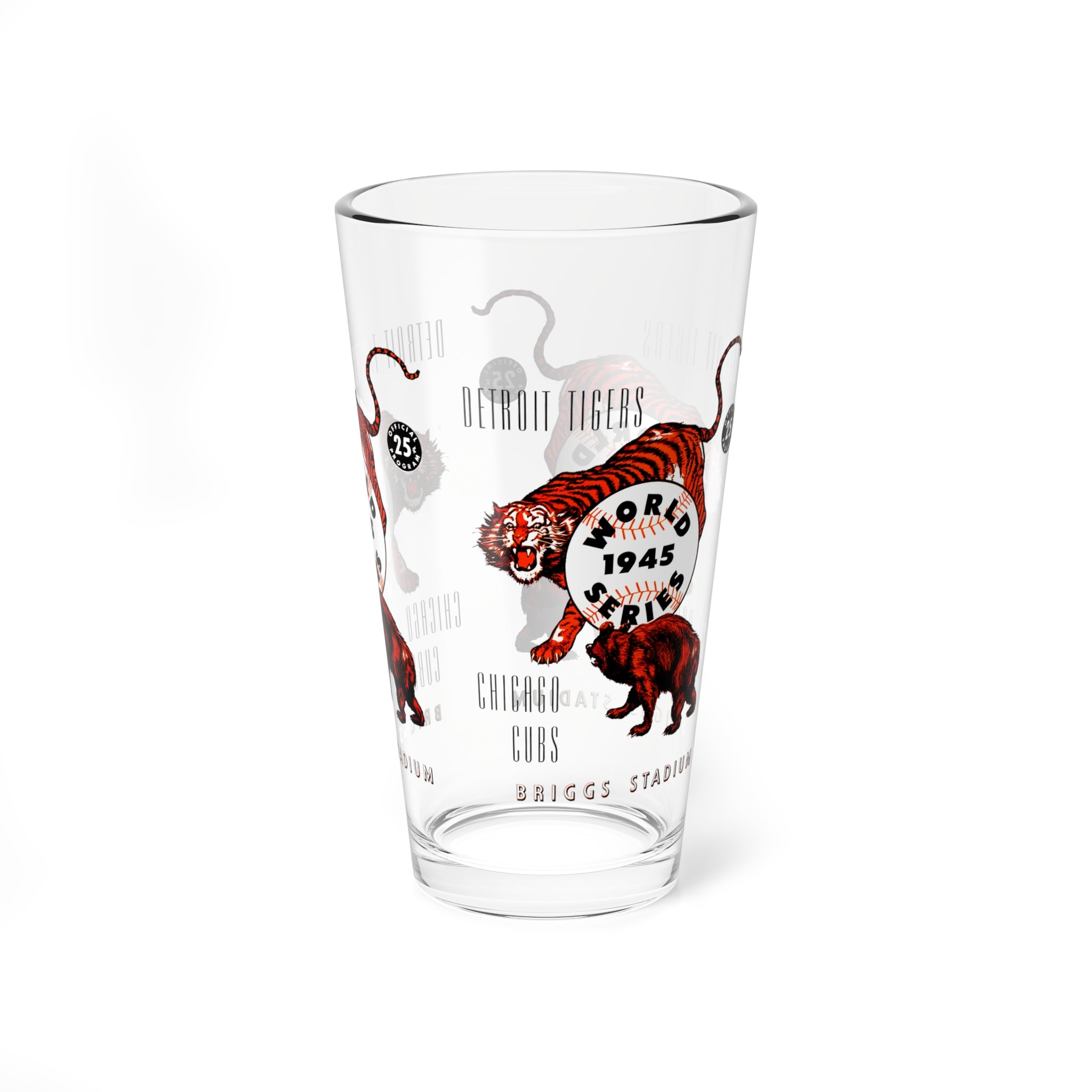 1945 Vintage Detroit Tigers - Chicago Cubs World Series Program Cover  -  Pint Glass, 16oz