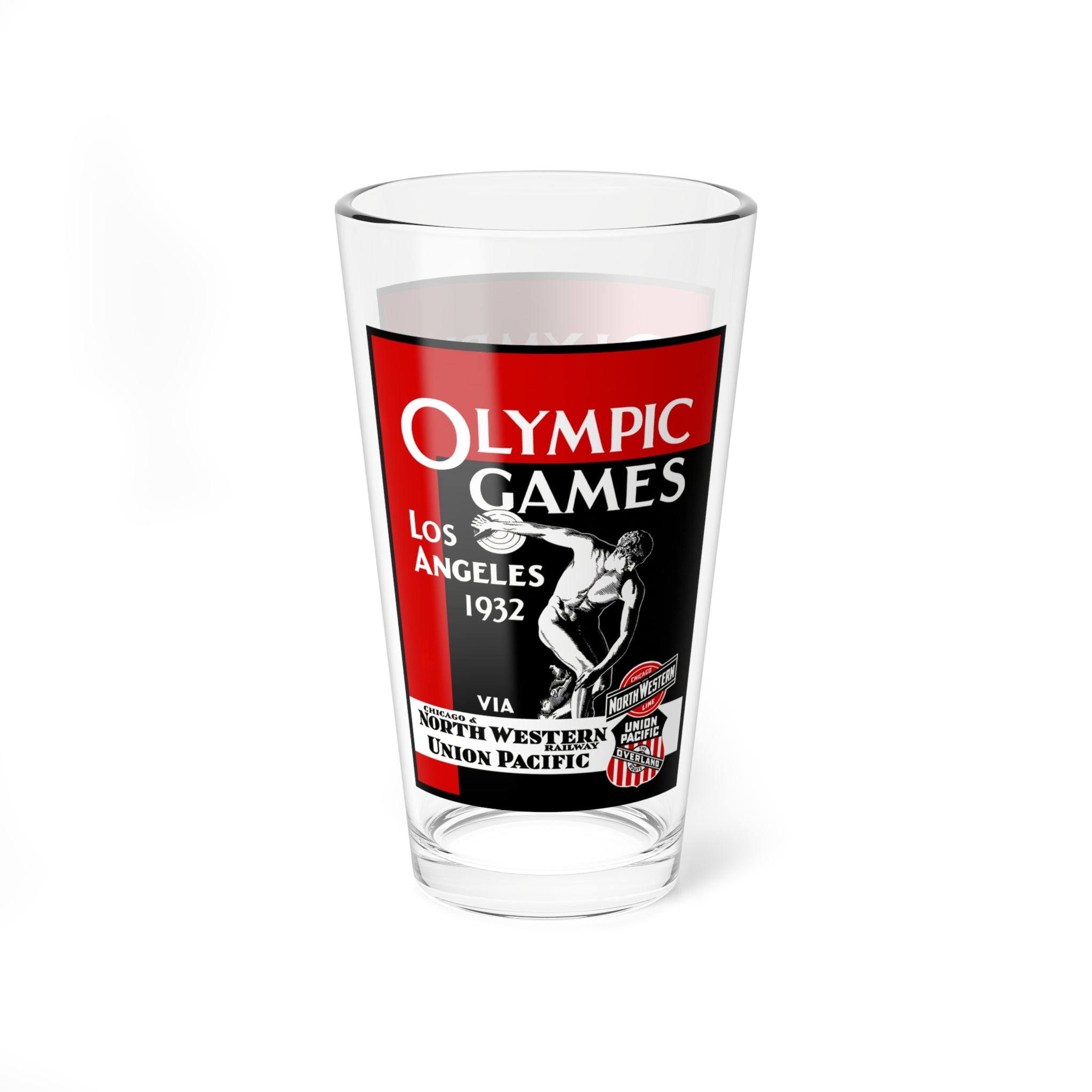 Mixing Glass, 16oz - 1932 Olympic Games - Los Angeles, Vintage Barware, Cocktail Glass, Bar Cart Decor, Olympics Memorabilia, Sports Fan