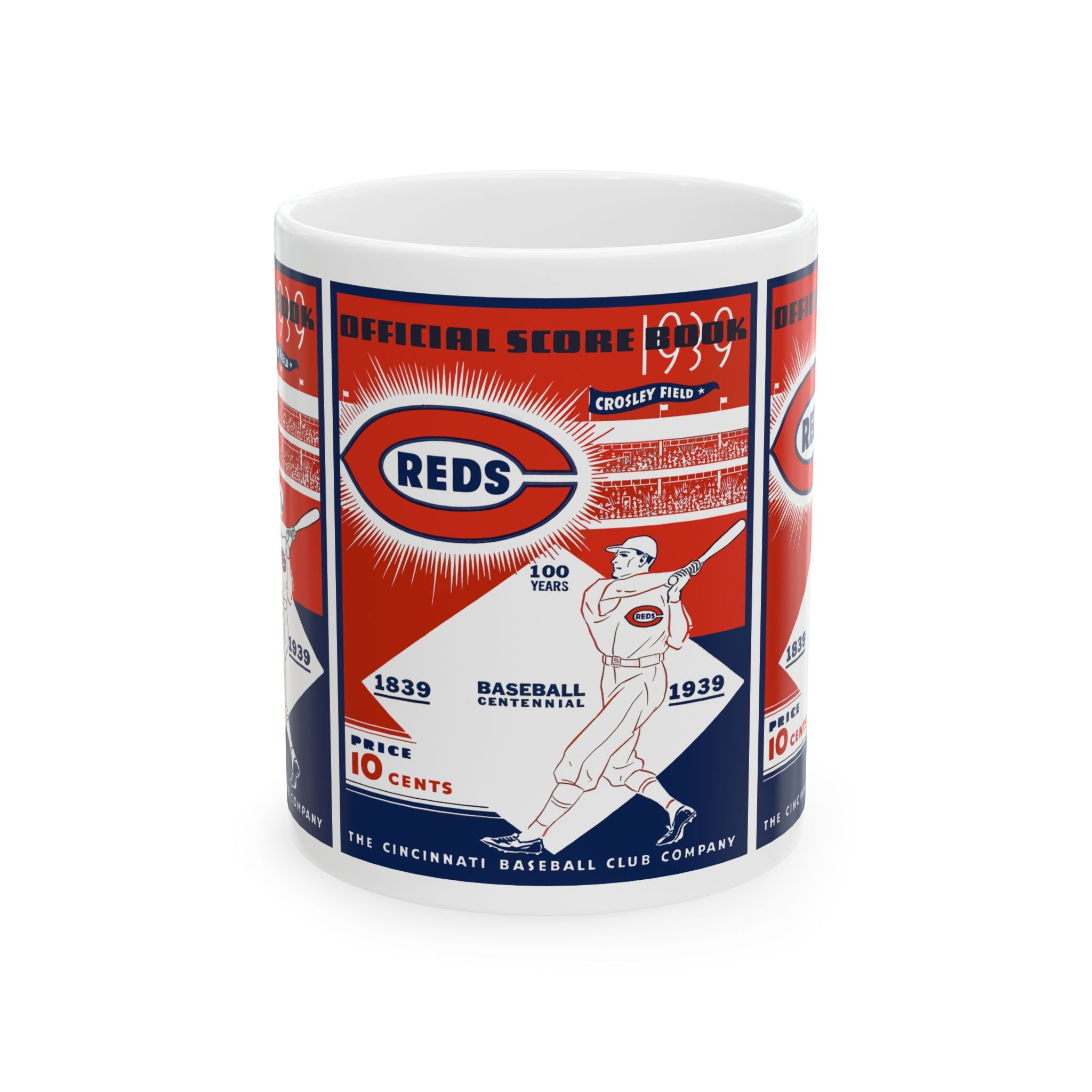 Ceramic Mug, Vintage 1939 Baseball Cincinnati Reds Cup, Gift for Sports Fan, Baseball Memorabilia, Baseball Fan Mug, Unique Sports Gift,