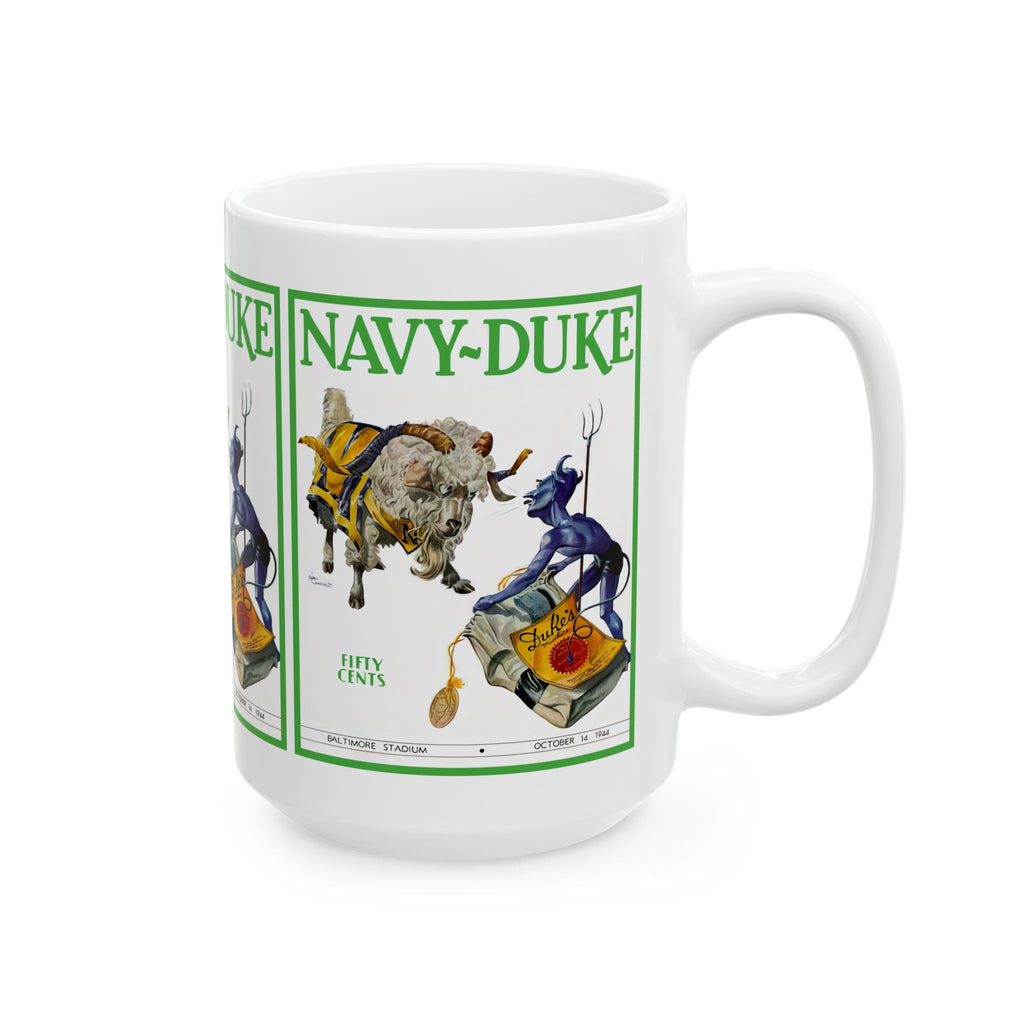 Vintage 1944 Football Duke-Navy Ceramic Mug, Sports Fan Gift, Retro College Football Cup, Unique Father's Day Present, Coffee Mug for Him,