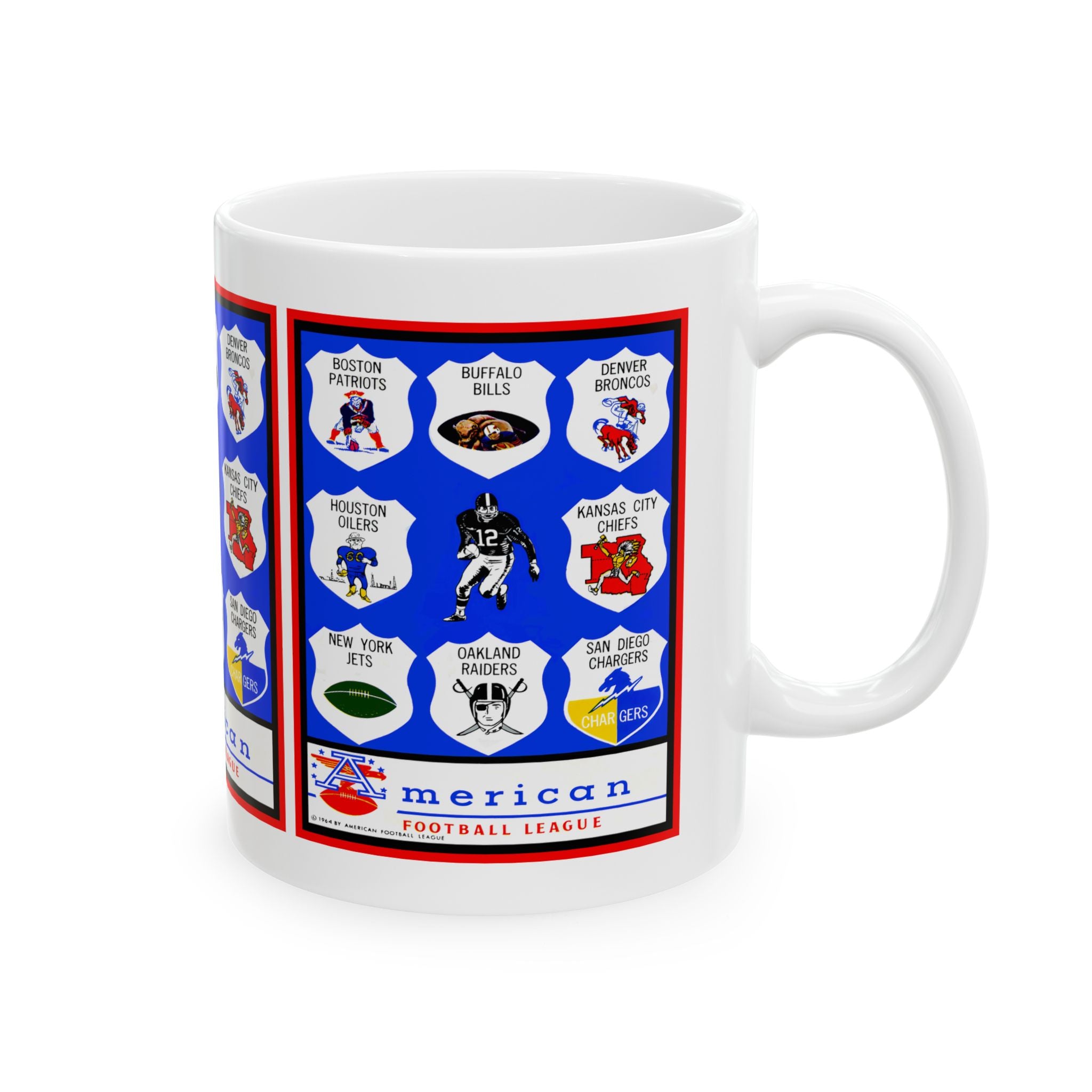Vintage 1964 American Football League Ceramic Mug, Retro Sports Fan Cup, Gift for Football Enthusiast, Coffee Mug, Tea Cup, Sports