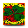 College Football Acrylic Wall Clock, Ohio State vs. Notre Dame Game, Sports Fan Decor, Football Memorabilia, Unique Wall Art, Man Cave Clock