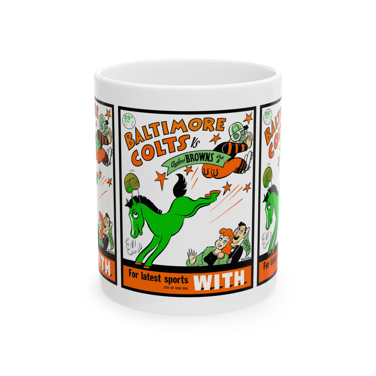 1948 Football Baltimore Colts - Cleveland Browns Vintage Ceramic Mug (11oz, 15oz)