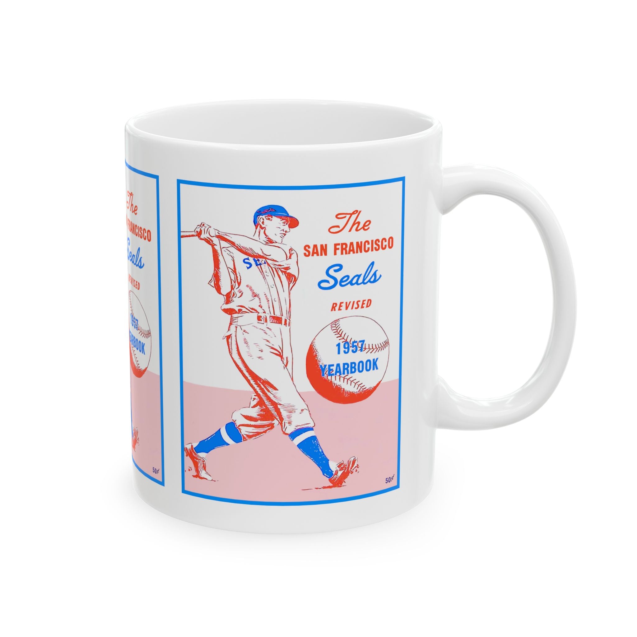 1957 Vintage San Francisco Seals Yearbook Cover - Ceramic Mug, 11oz
