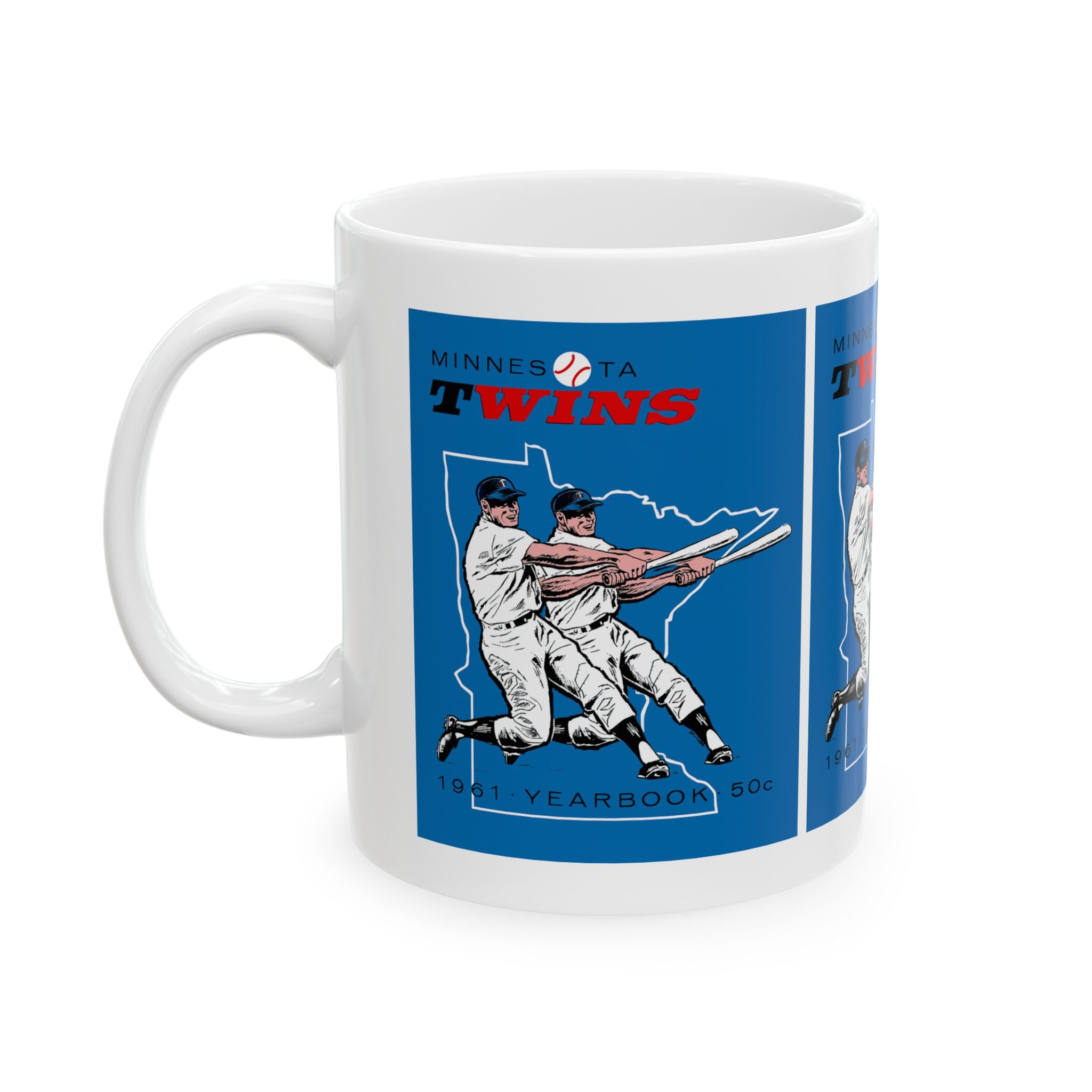 1961 Minnesota Twins Baseball Ceramic Mug, Sports Fan Gift, Baseball Lover Cup, Vintage Sports Mug, Baseball Collectible, Retro Baseball Mug