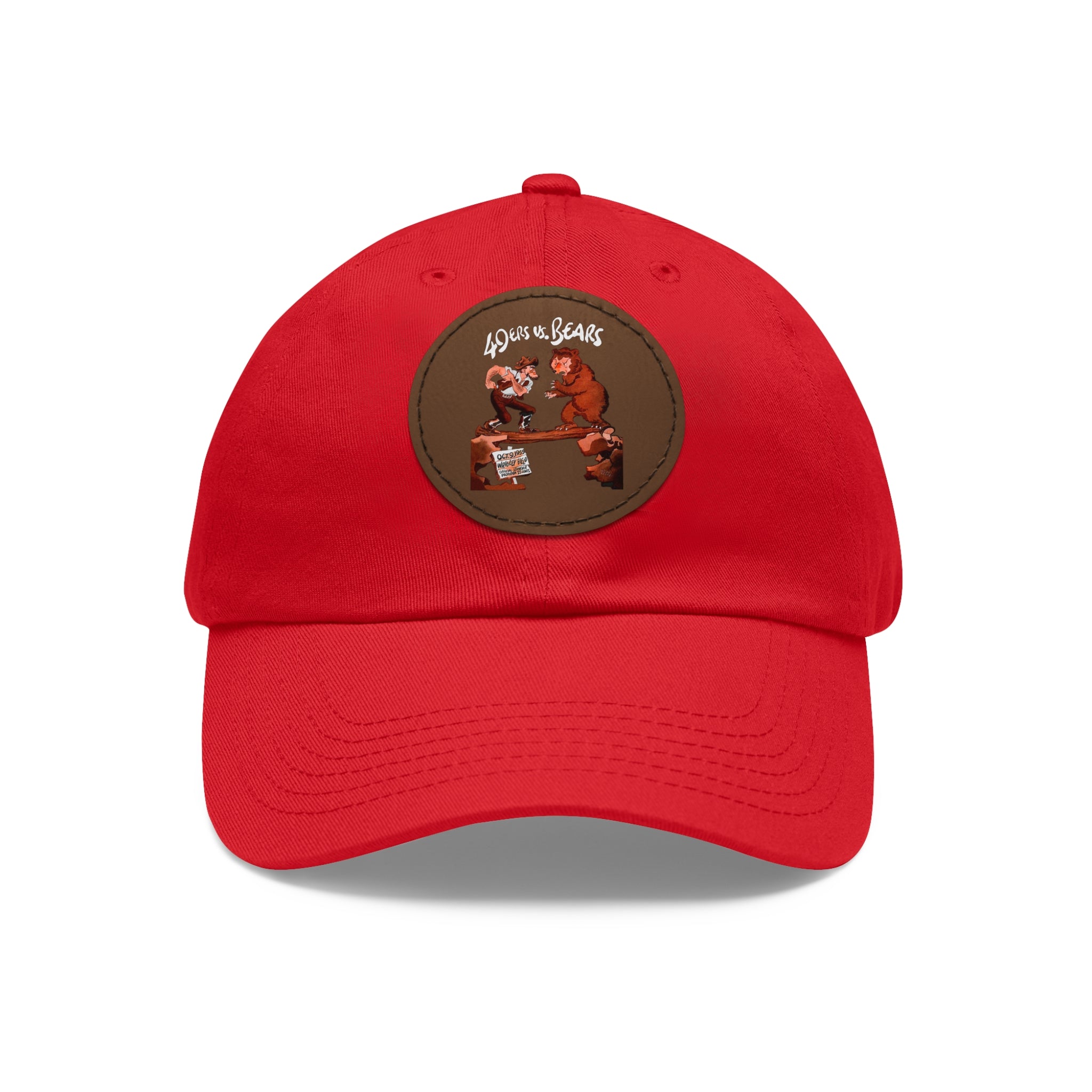 1955 Vintage Chicago Bears - San Francisco 49ers Football Program Cover - Dad Hat with Leather Patch (Round)