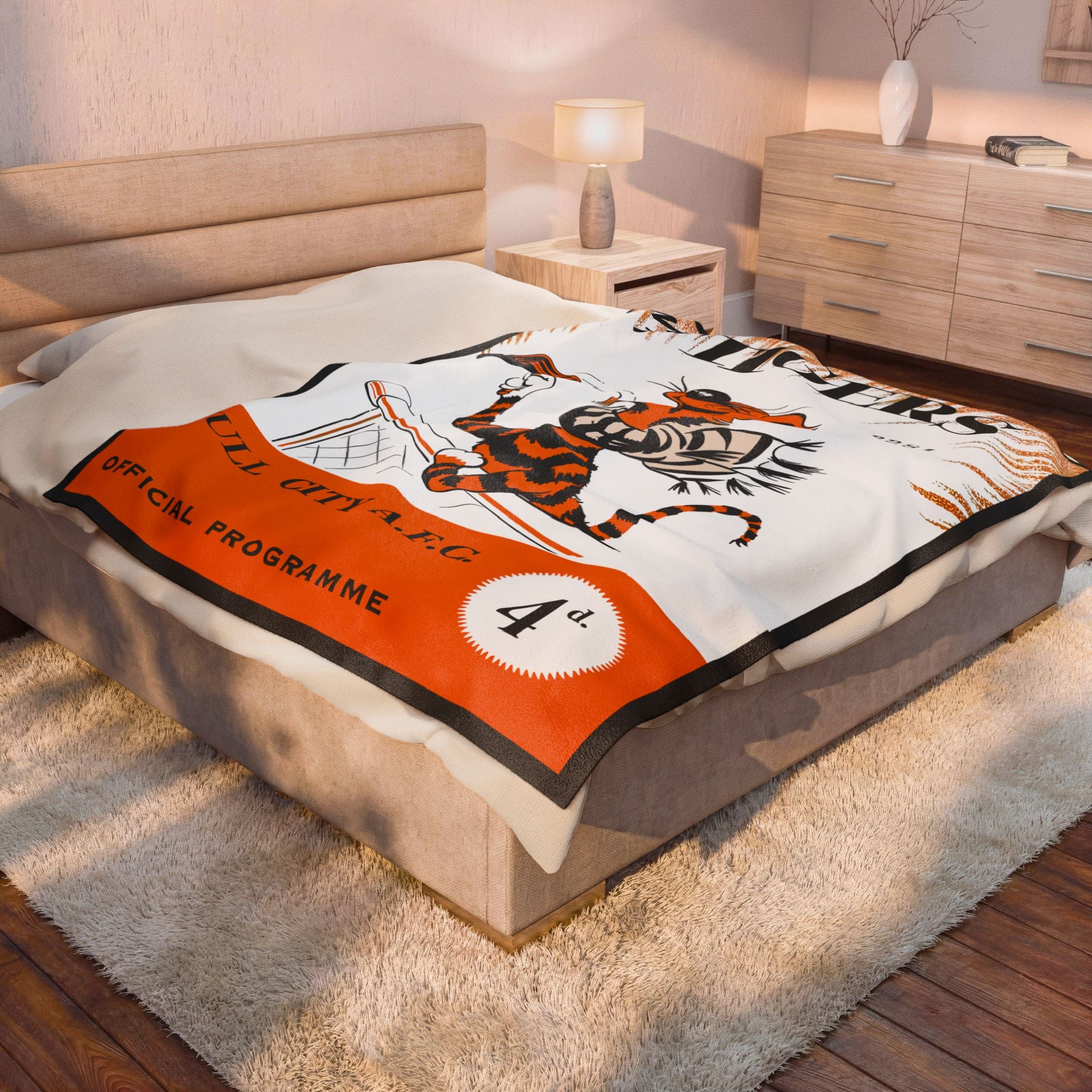 1956 Hull City AFC Football Velveteen Plush Blanket | Retro Football Memorabilia