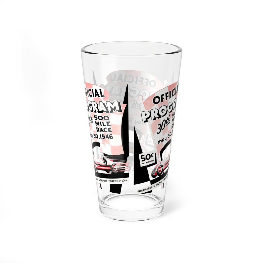 1946 Vintage Indianapolis 500 Racing Program Cover  -  Pint Glass, 16oz