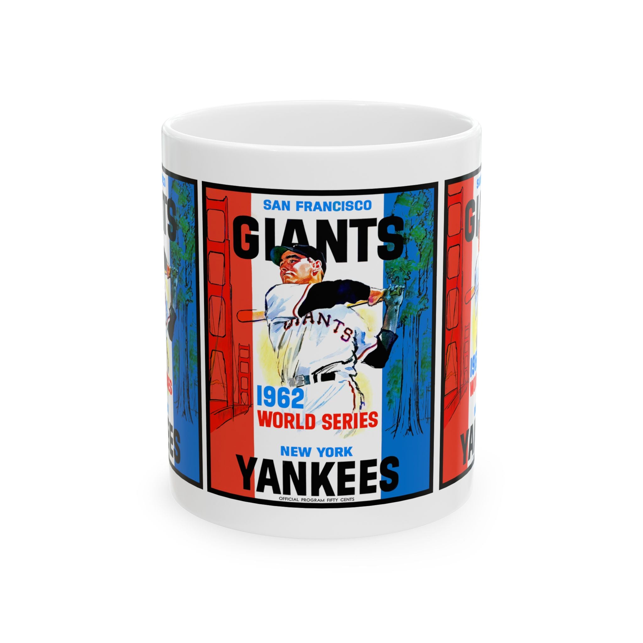 Baseball World Series Ceramic Mug, 1962 San Francisco Giants vs New York Yankees, 11oz 15oz Cup, Sports Fan Gift, Team Rivalry, Vintage