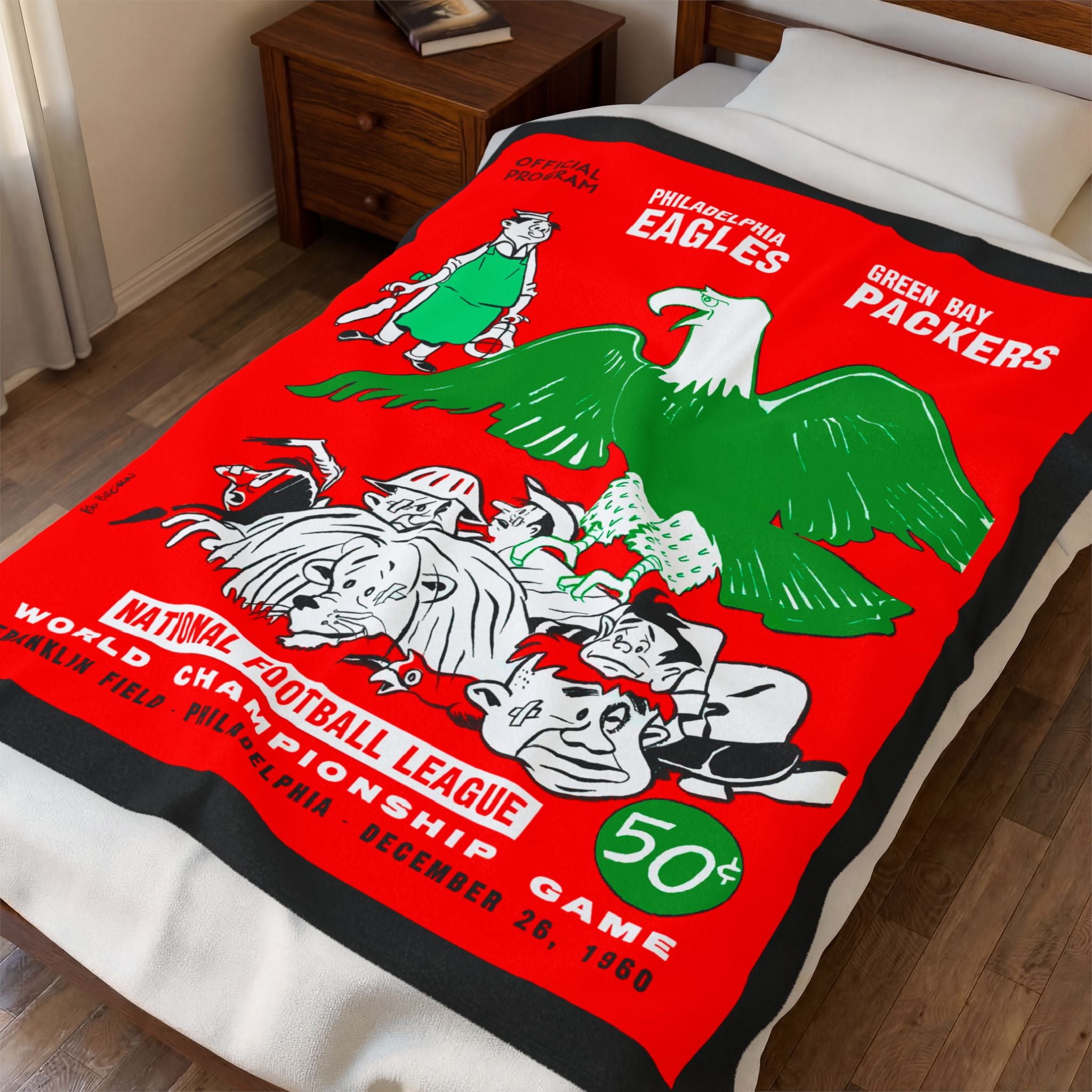 Throw Blanket-1960 Philadelphia Eagles Football Green Bay Fan Gift, Football Sports Decor, Home Decor, Game Day Blanket,Football Gift