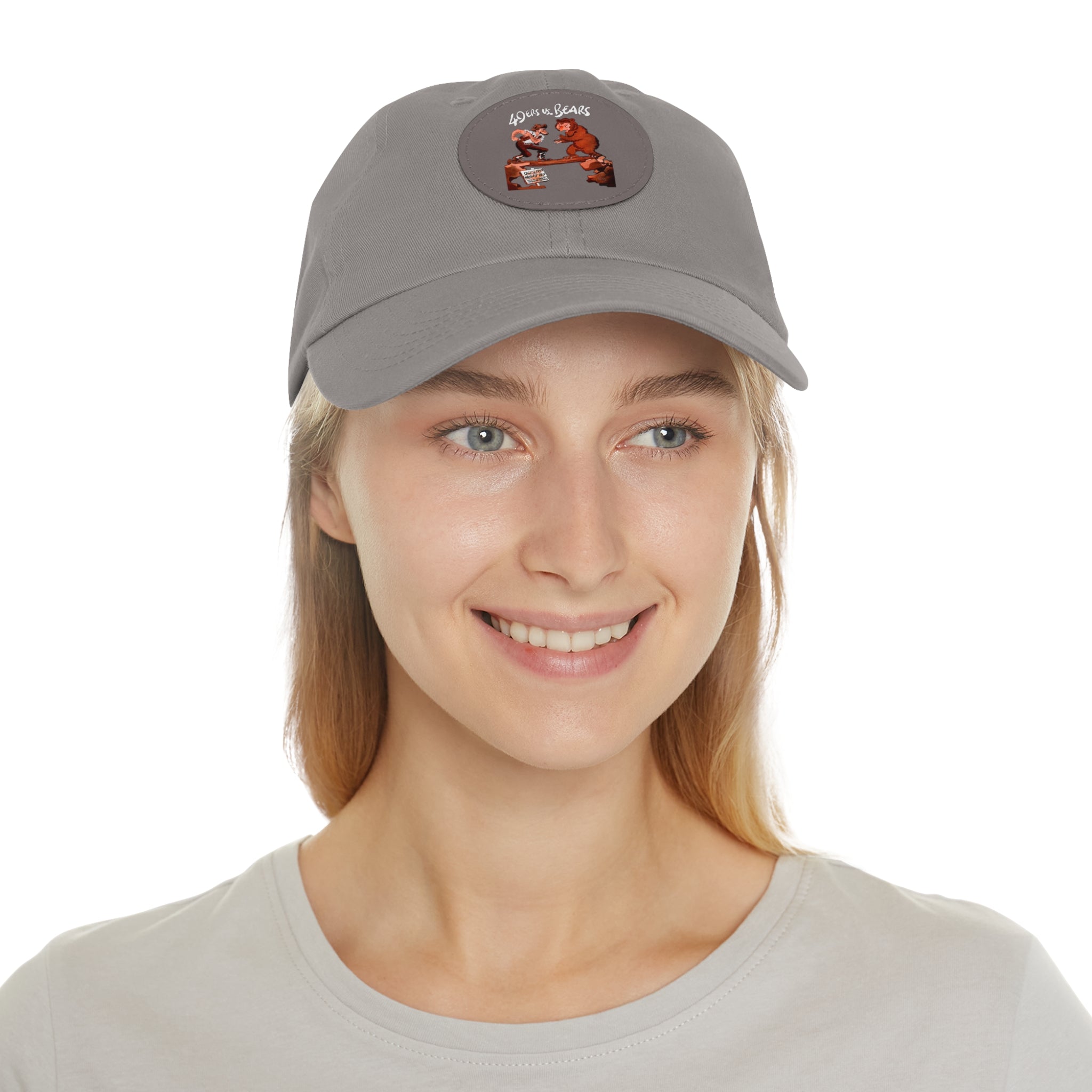 1955 Vintage Chicago Bears - San Francisco 49ers Football Program Cover - Dad Hat with Leather Patch (Round)