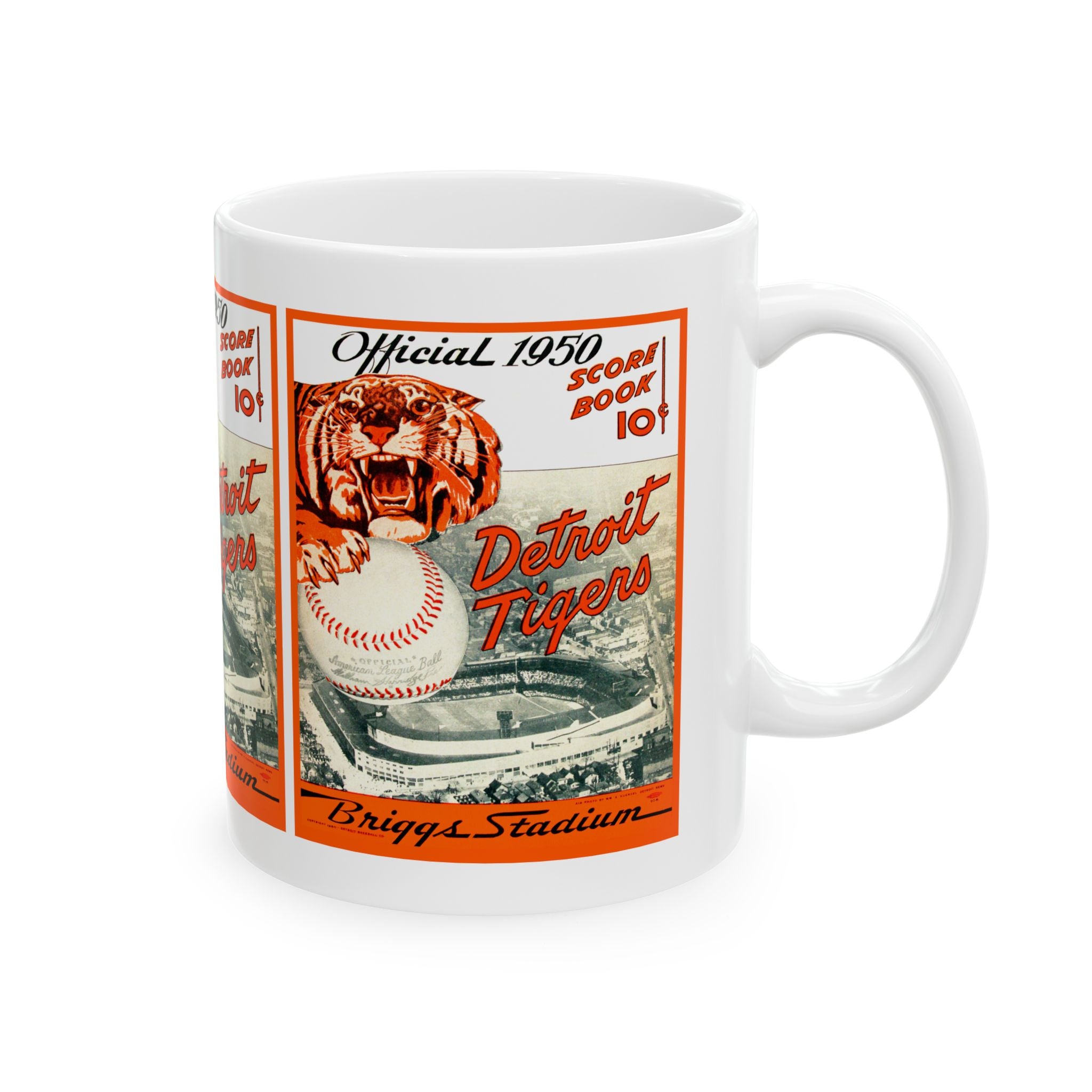 Detroit Tigers Baseball Ceramic Mug, Vintage Sports Fan Cup, Coffee Tea Mug, Gift for Baseball Lover, Retro Sports Memorabilia, Father's Day
