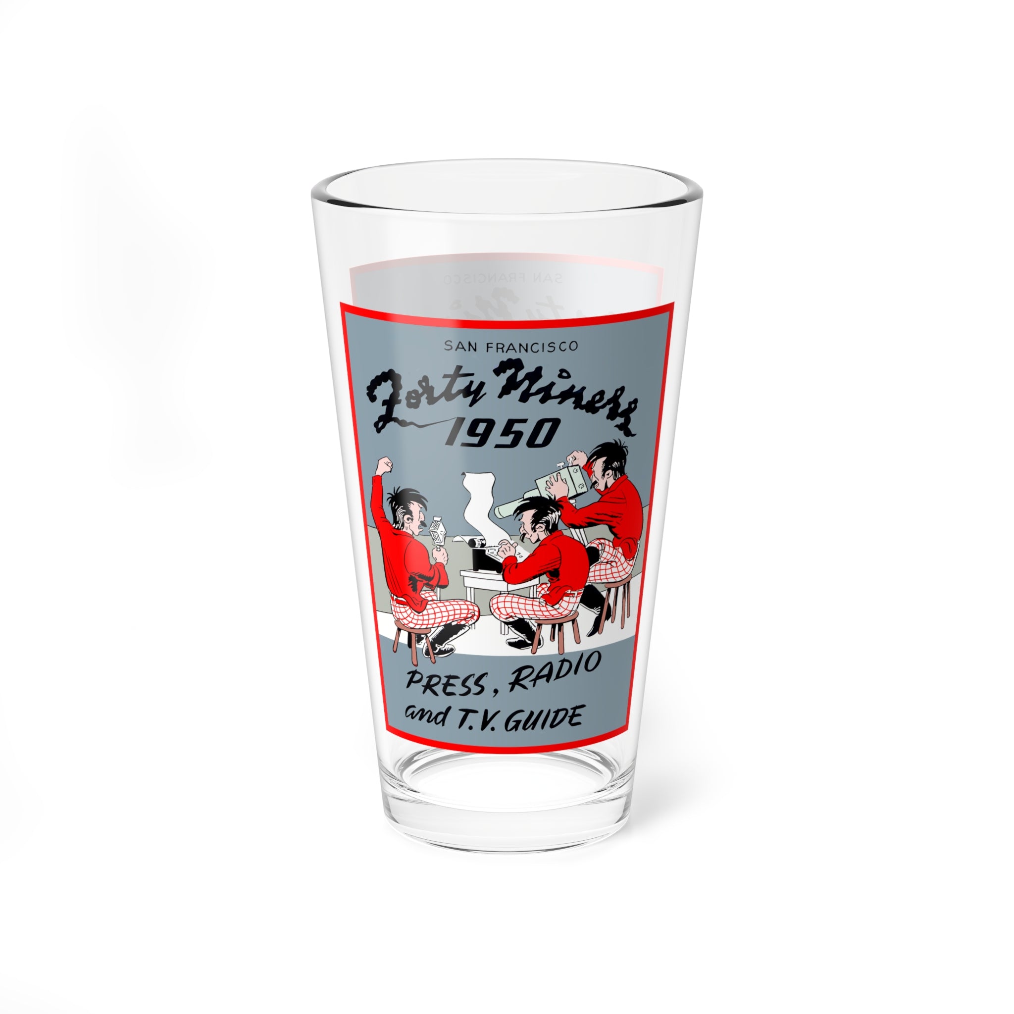 1950 San Francisco Football Mixing Glass, 16oz | Vintage Sports Bar Glass
